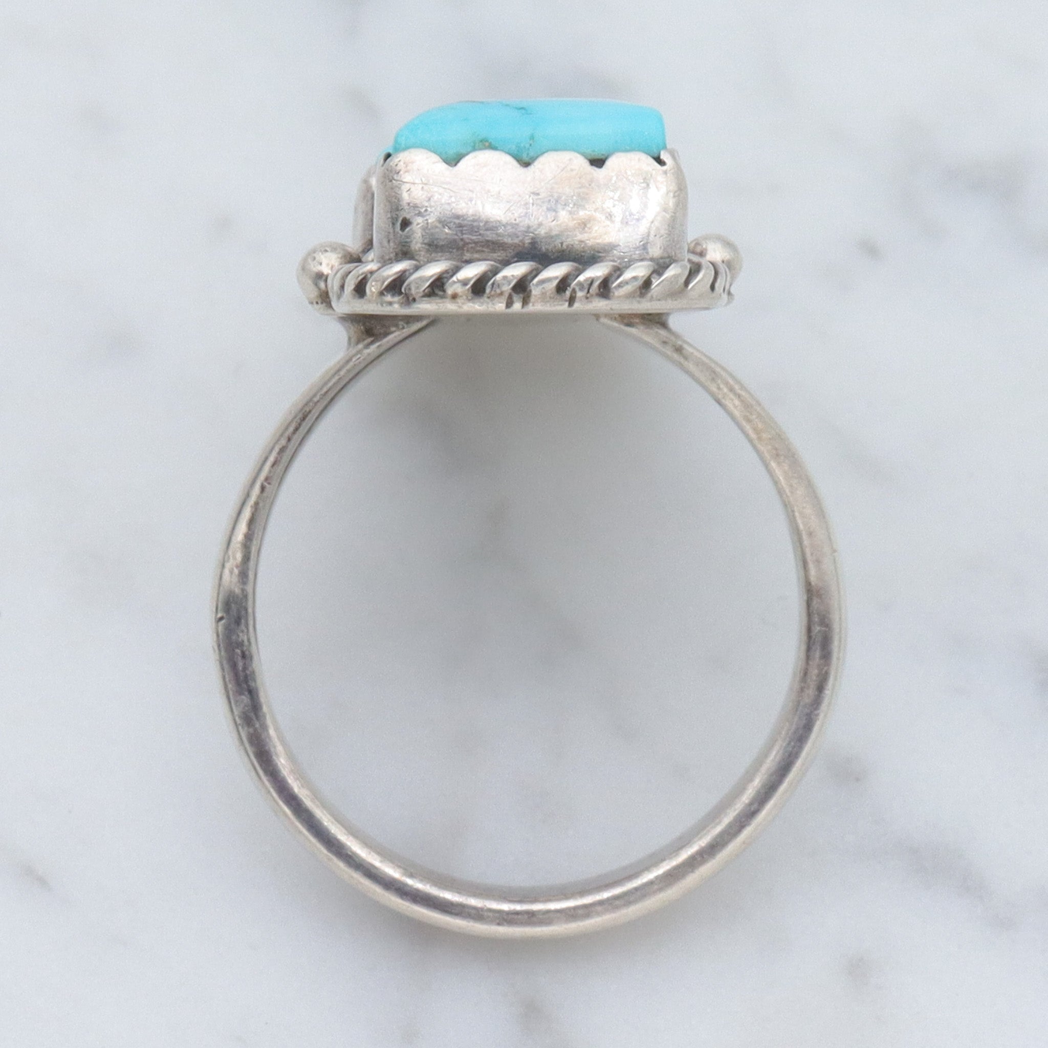 Vintage Justin Morris Navajo sterling & turquoise ring, sz  9