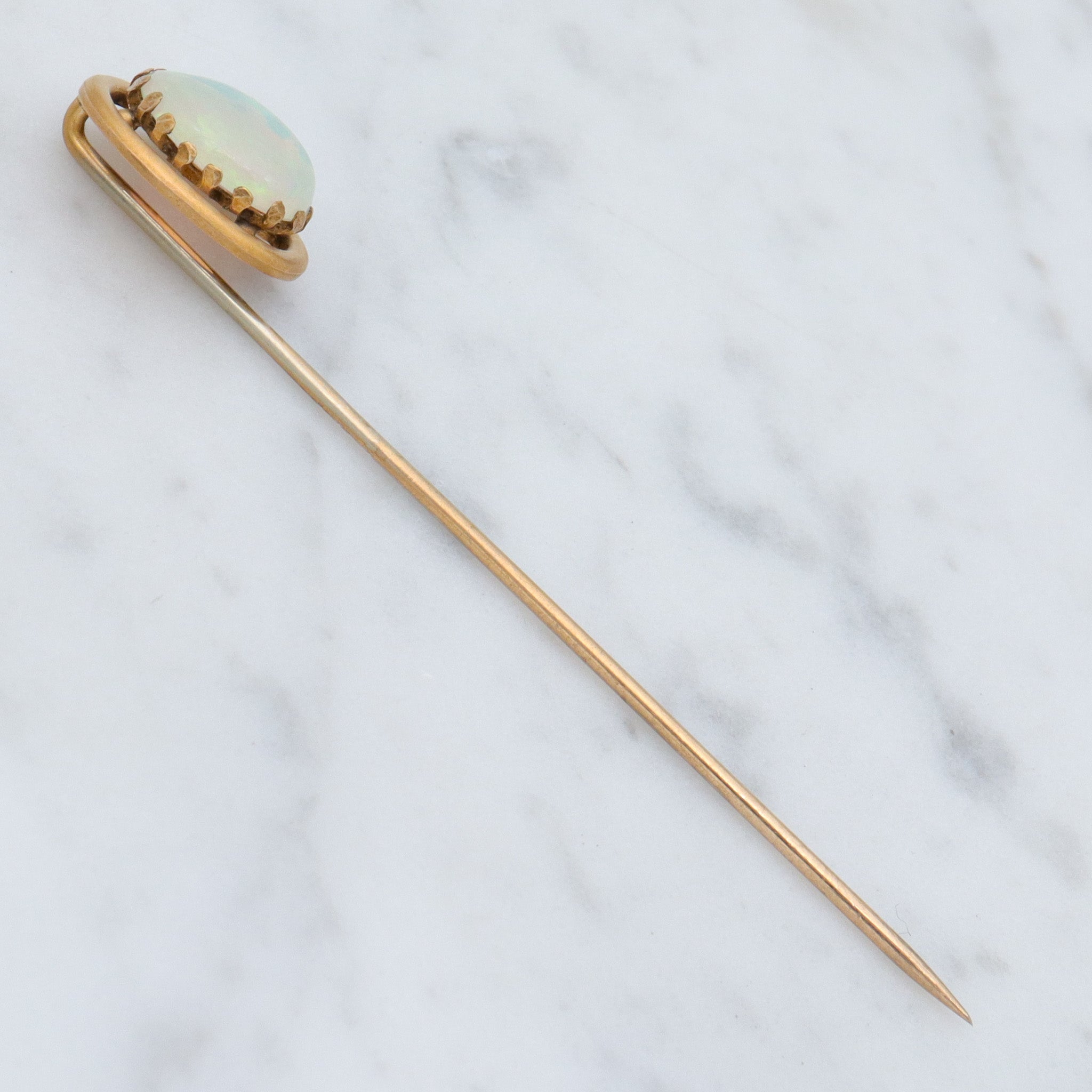 Antique Victorian gilt metal & opal stick pin
