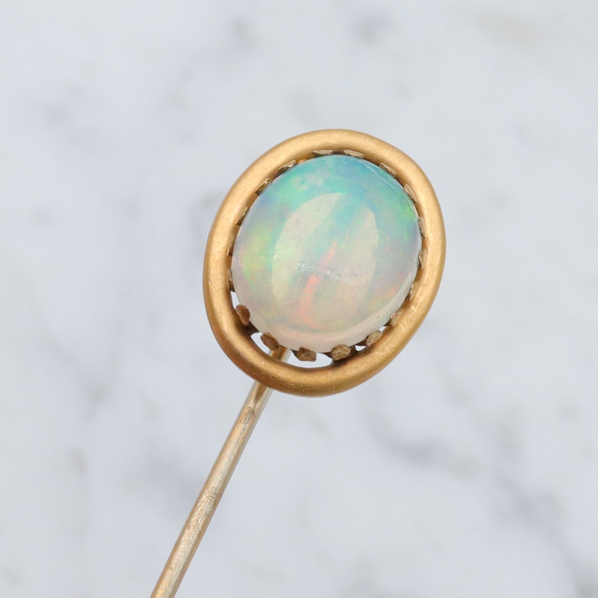 Antique Victorian gilt metal & opal stick pin
