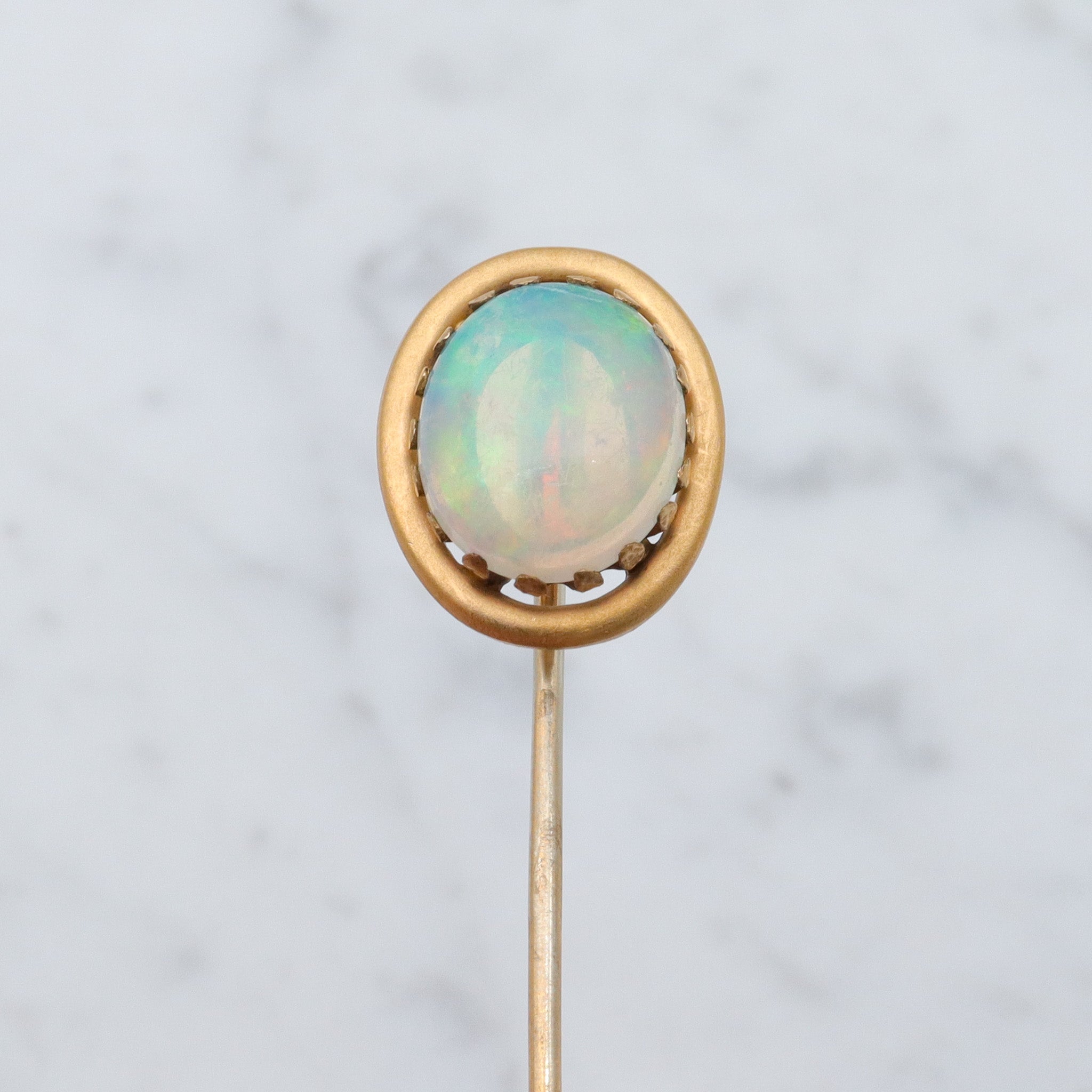 Antique Victorian gilt metal & opal stick pin