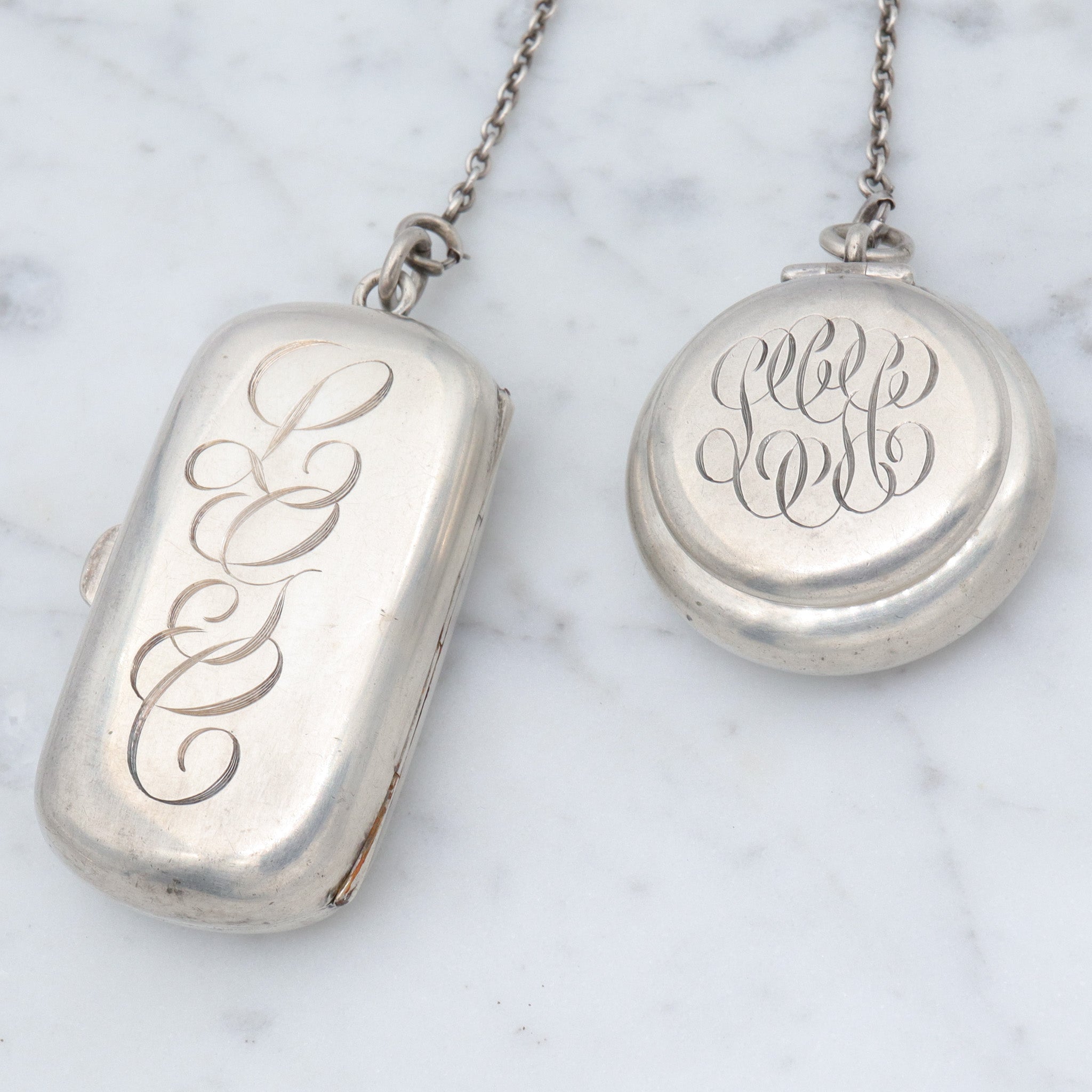 Antique Victorian finger ring Chatelaine with coin dispenser and pill box by R. Blackington & co.