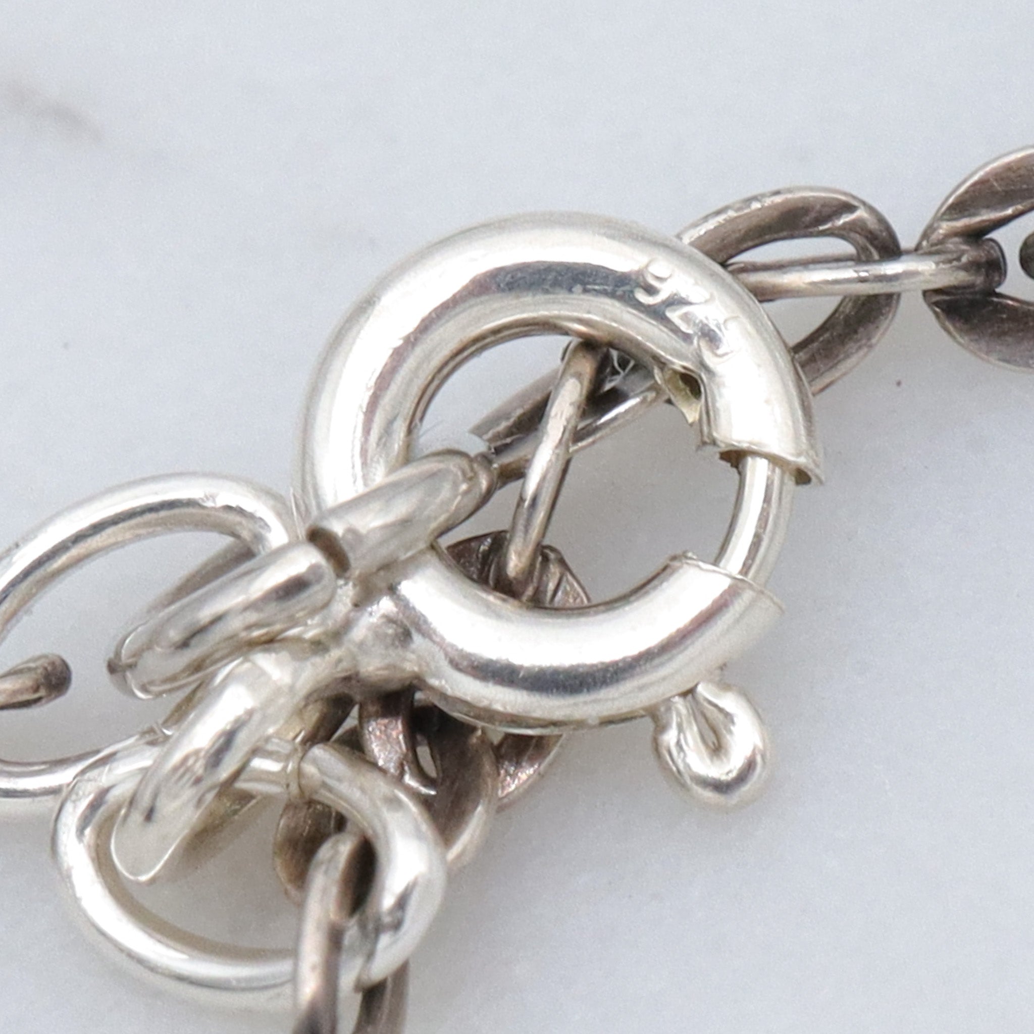 Antique hand blown glass & faux pearl sterling pendant choker necklace