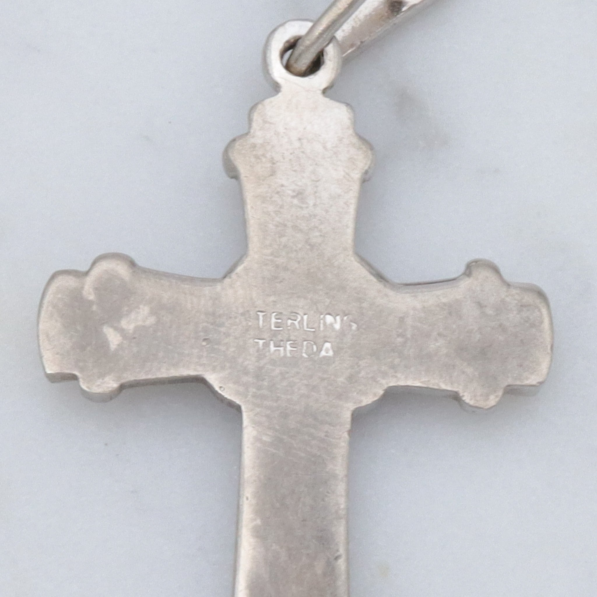 Antique Art Deco Theda sterling & marcasite cross pendant
