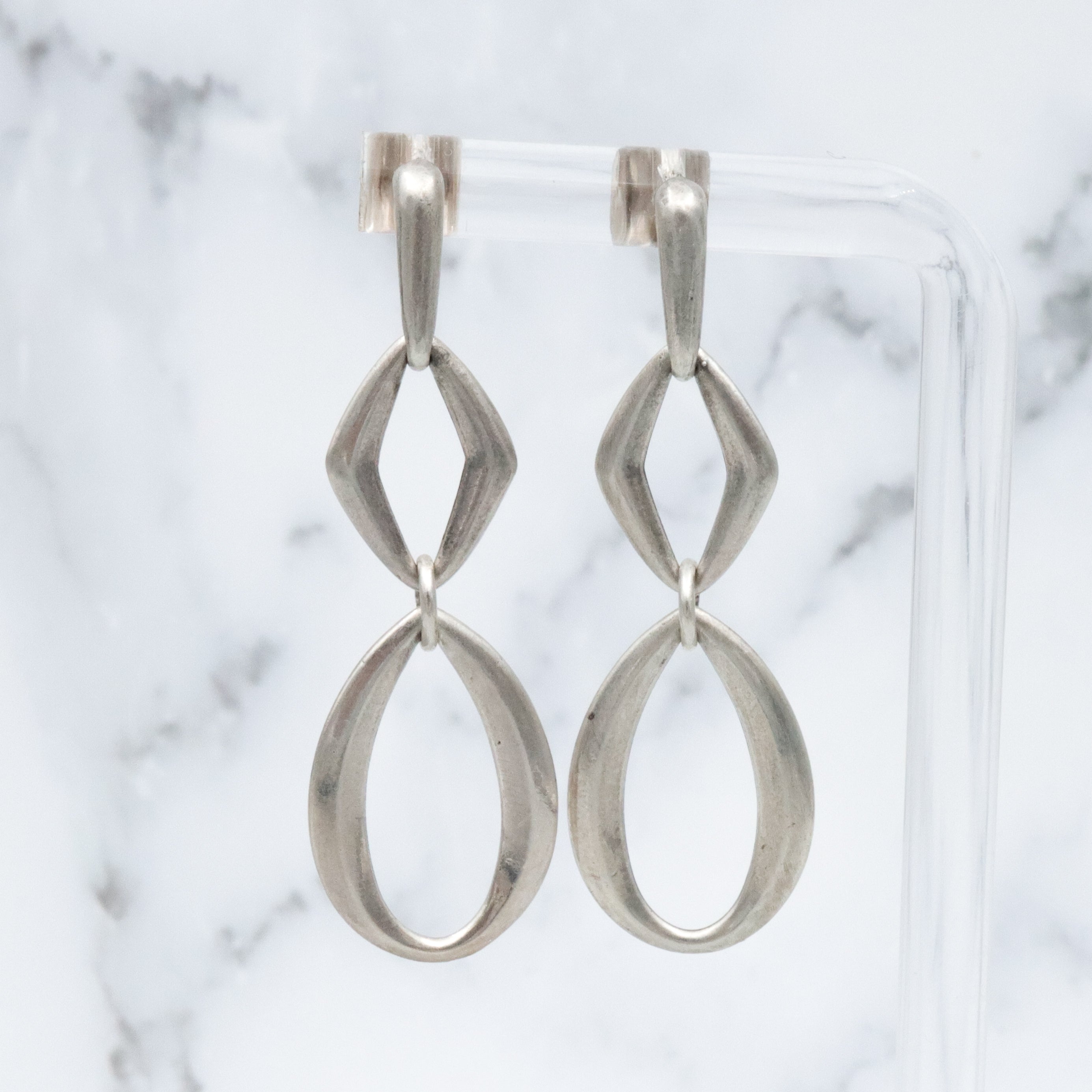 Retired James Avery geometric sterling drop earrings