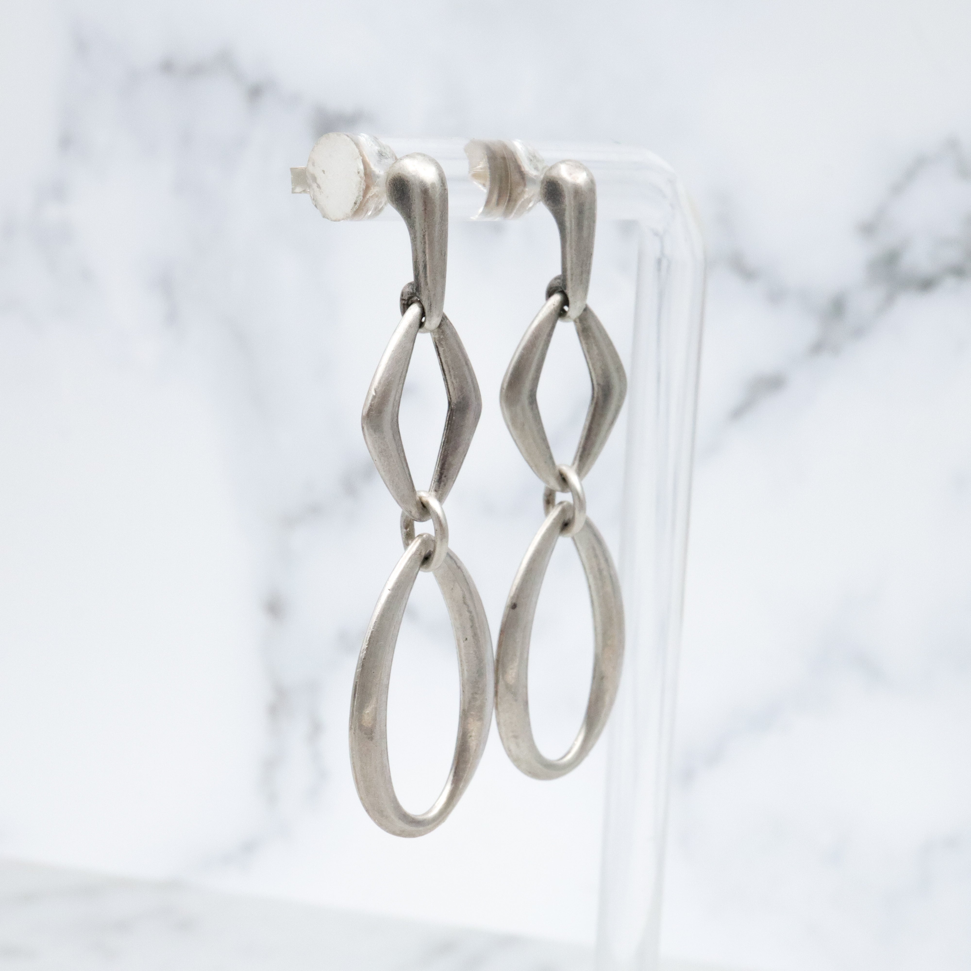 Retired James Avery geometric sterling drop earrings