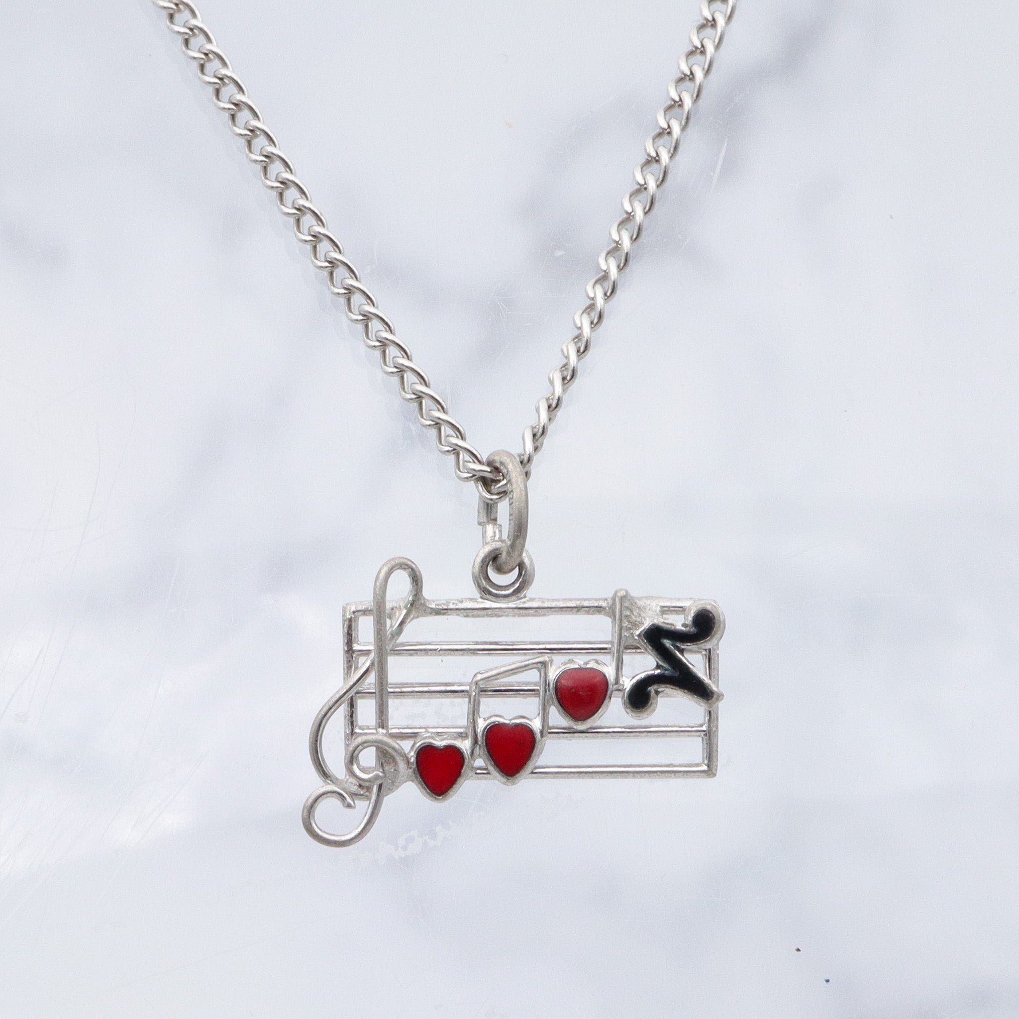 Vintage sterling & enamel charm pendant