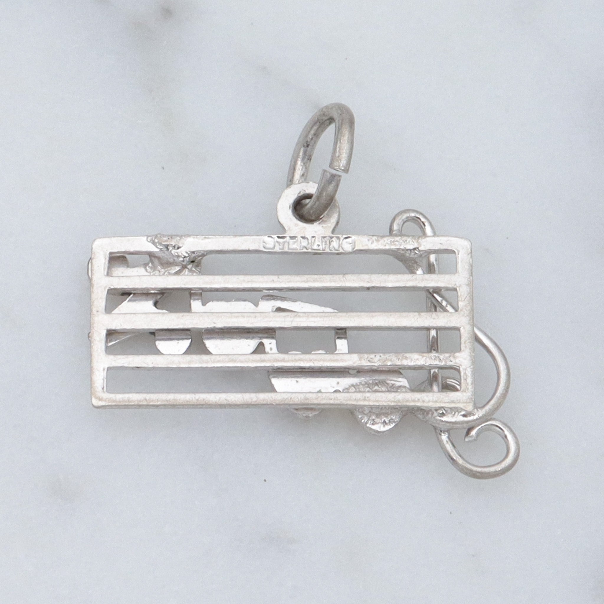 Vintage sterling & enamel charm pendant