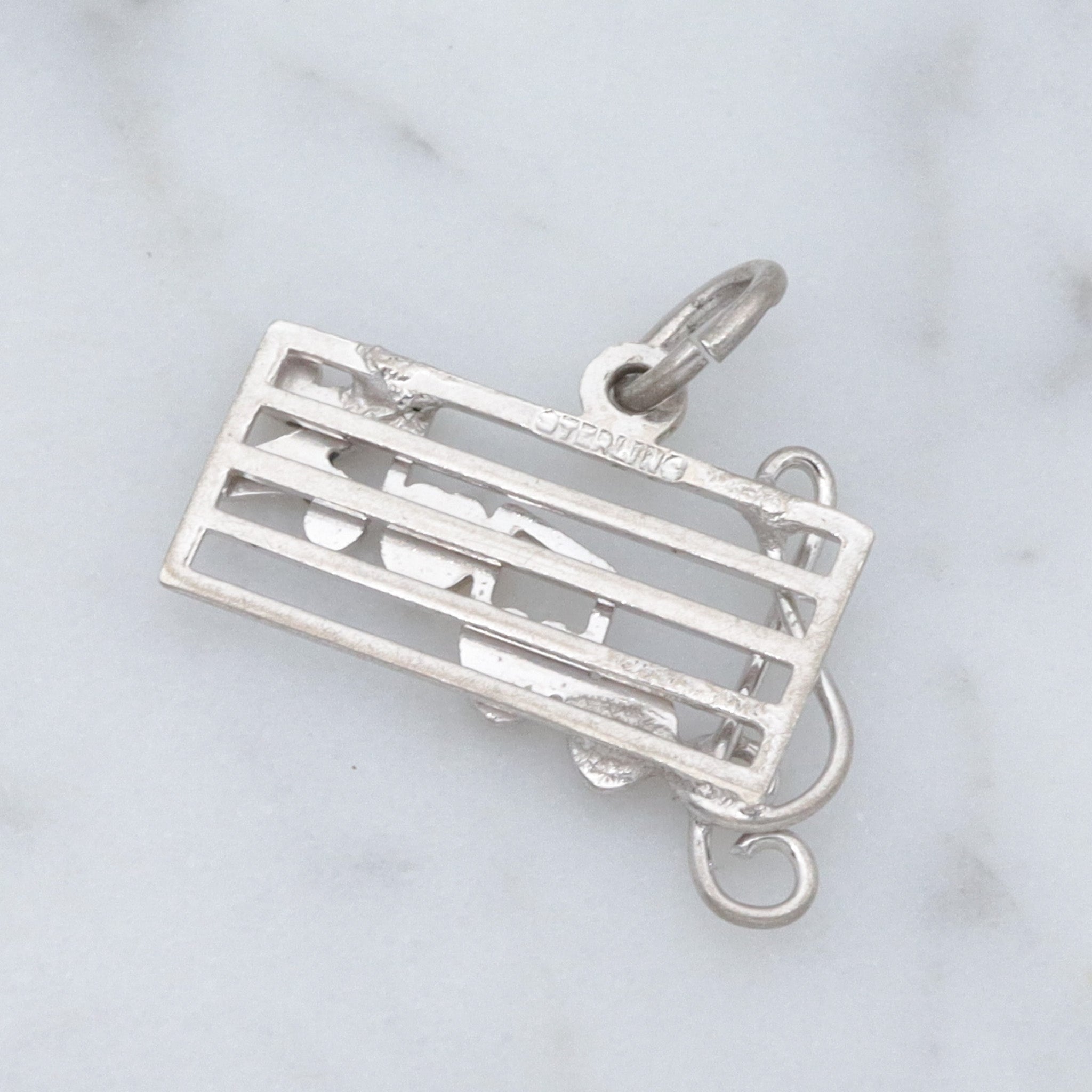 Vintage sterling & enamel charm pendant