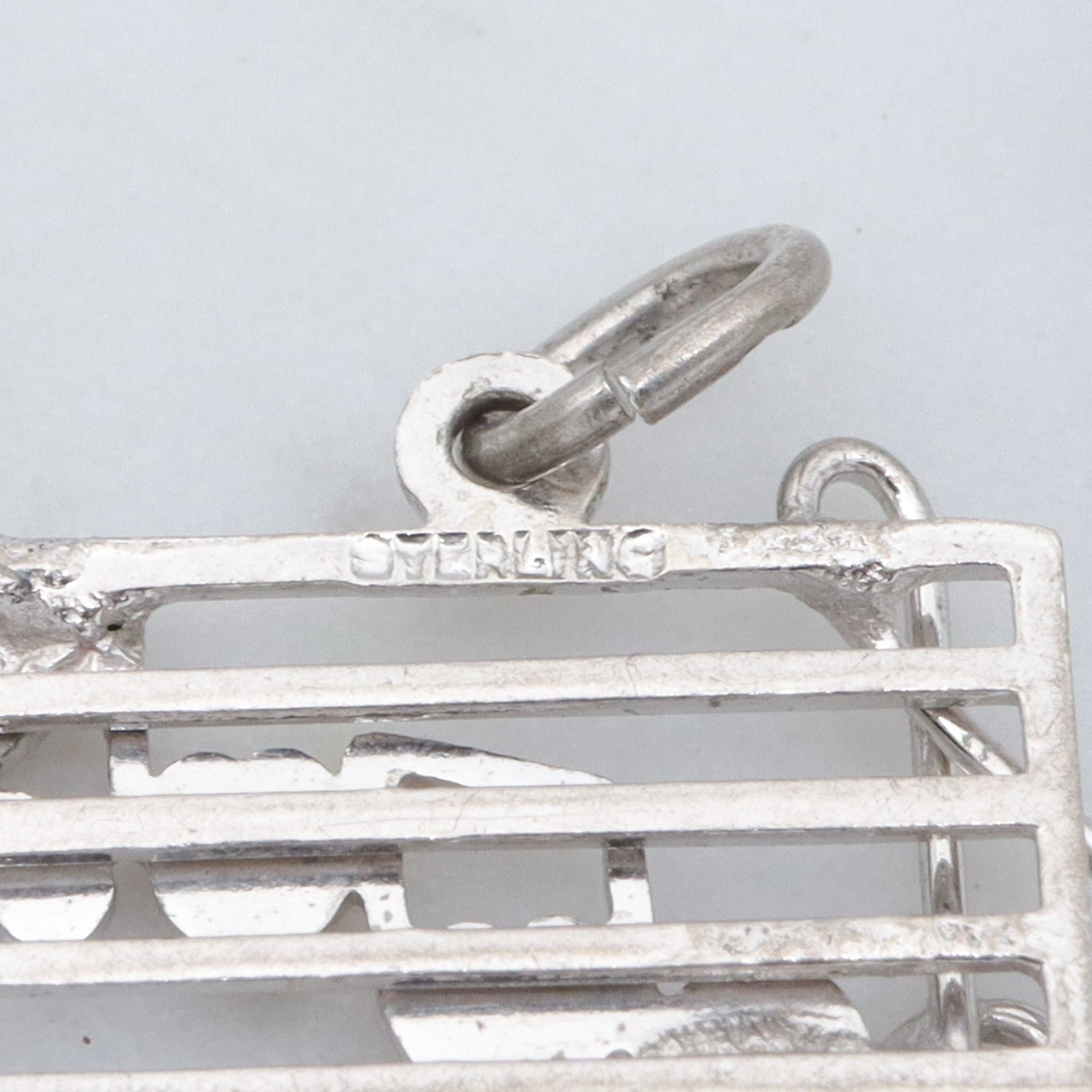 Vintage sterling & enamel charm pendant