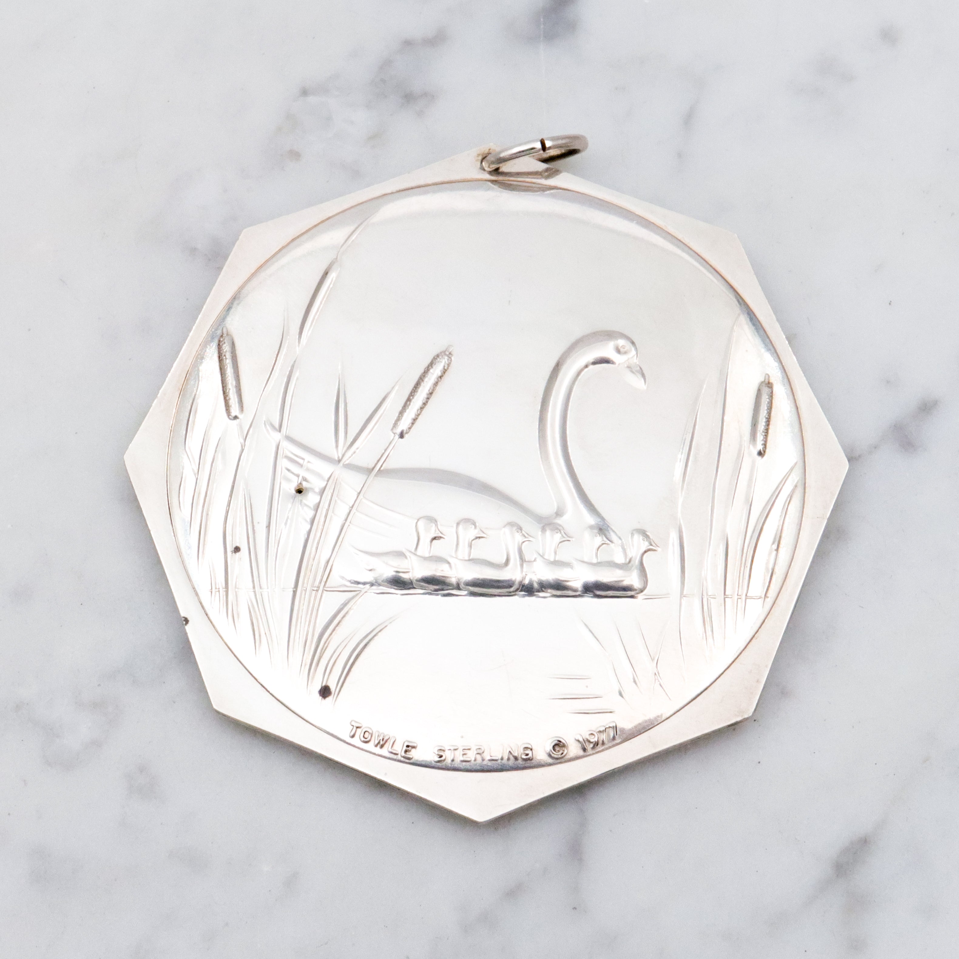 Vintage 1977 Towle Sterling Seven Swans Swimming ornament
