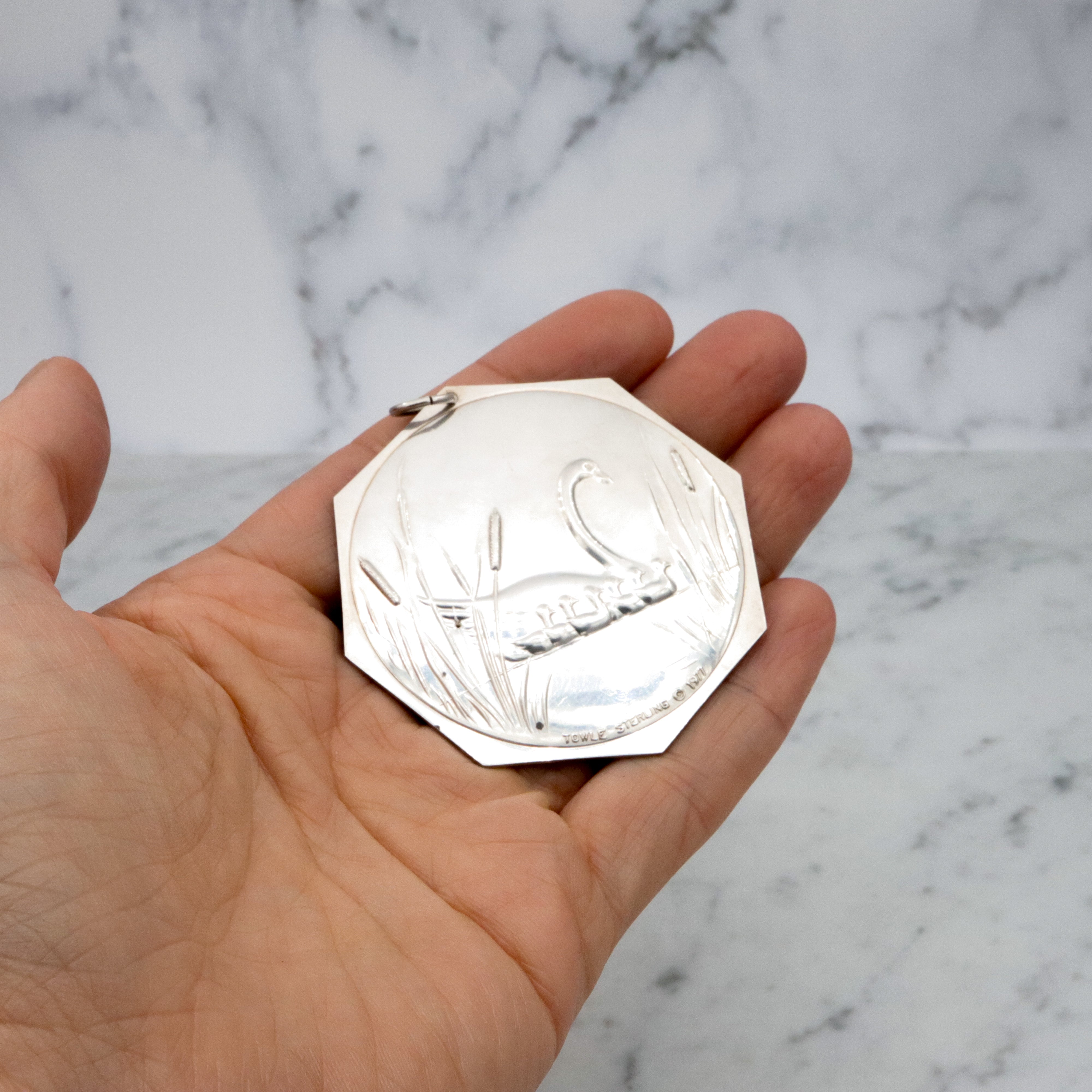 Vintage 1977 Towle Sterling Seven Swans Swimming ornament