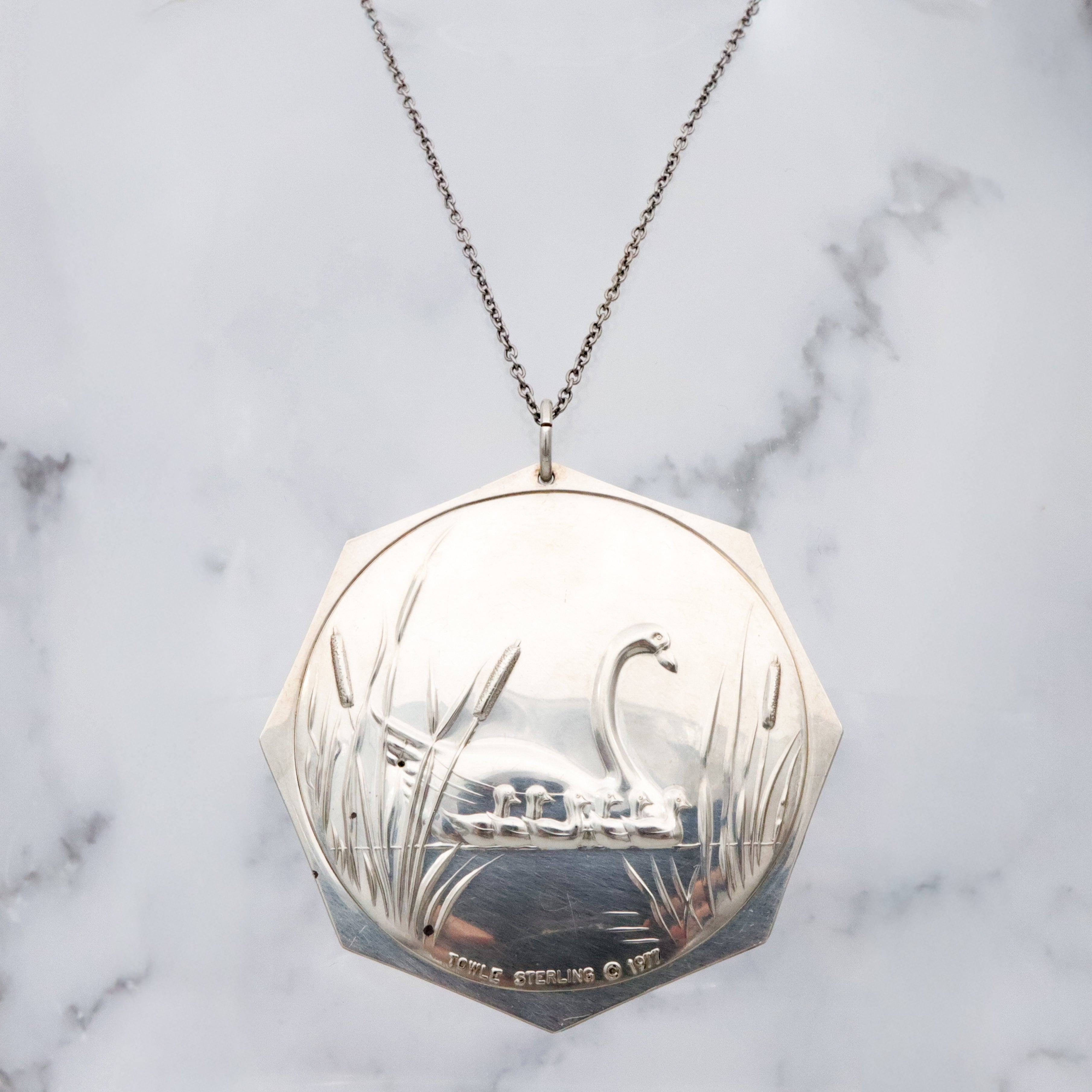 Vintage 1977 Towle Sterling Seven Swans Swimming ornament