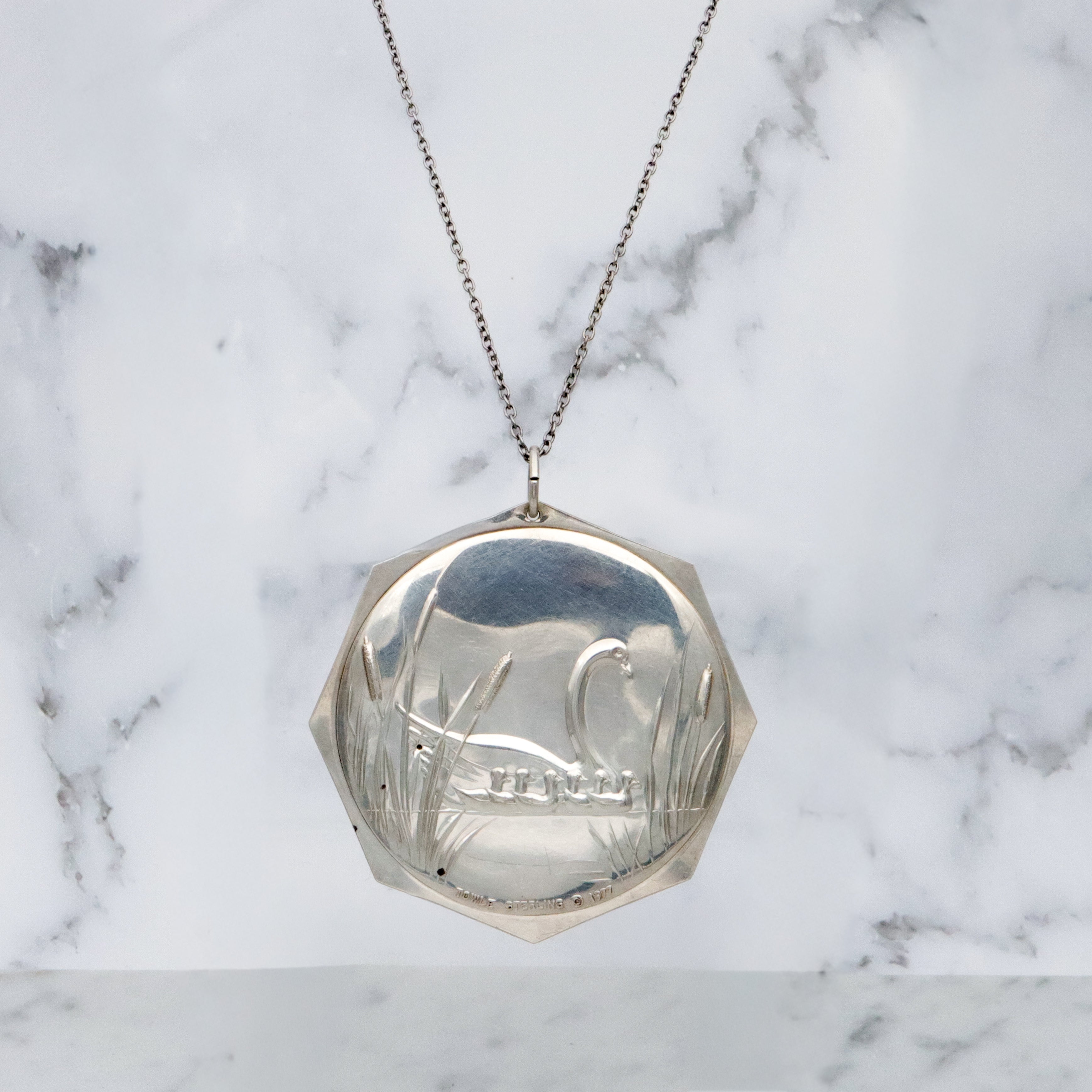 Vintage 1977 Towle Sterling Seven Swans Swimming ornament