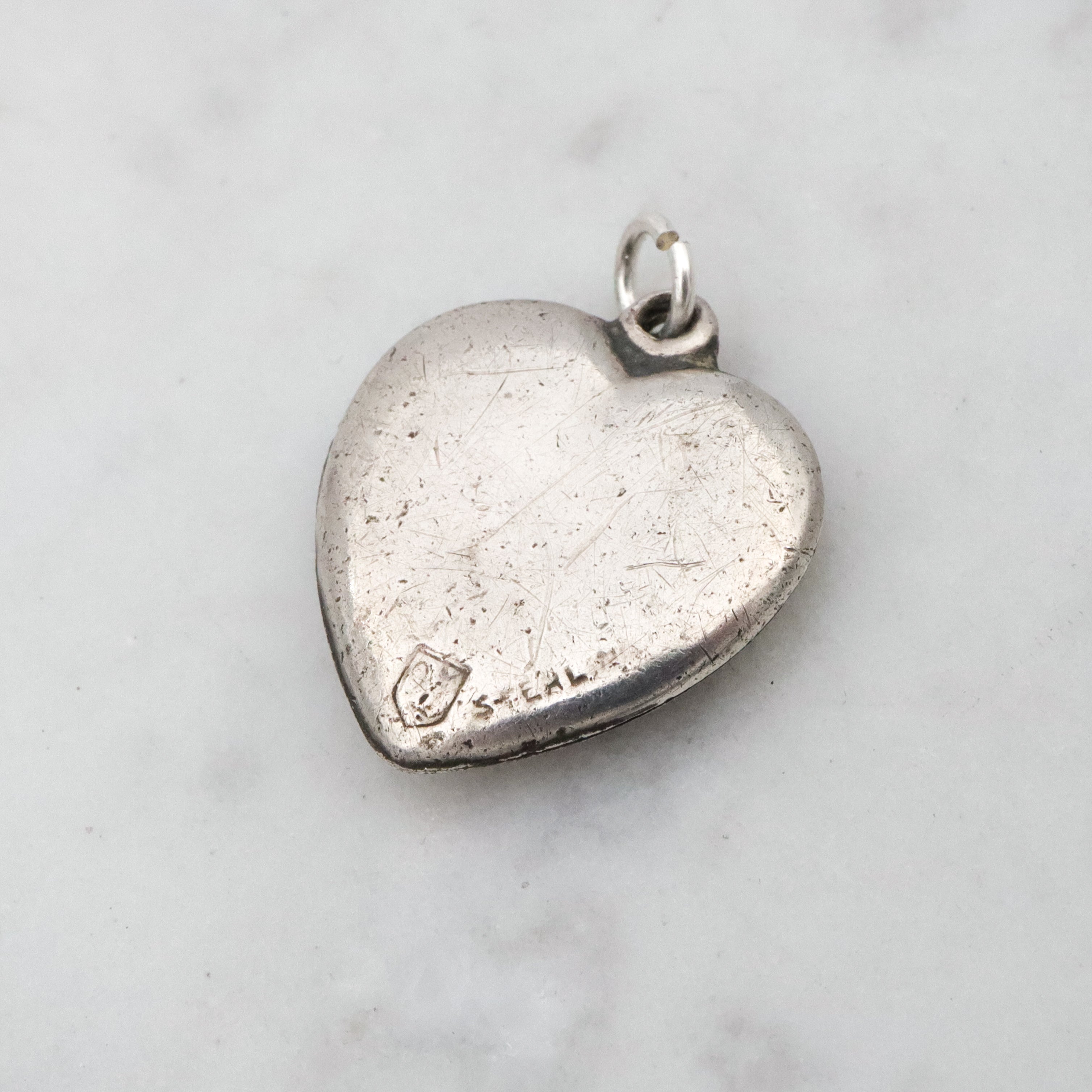 Vintage Walter Lampl sterling two hearts on a rope puffy heart charm pendant