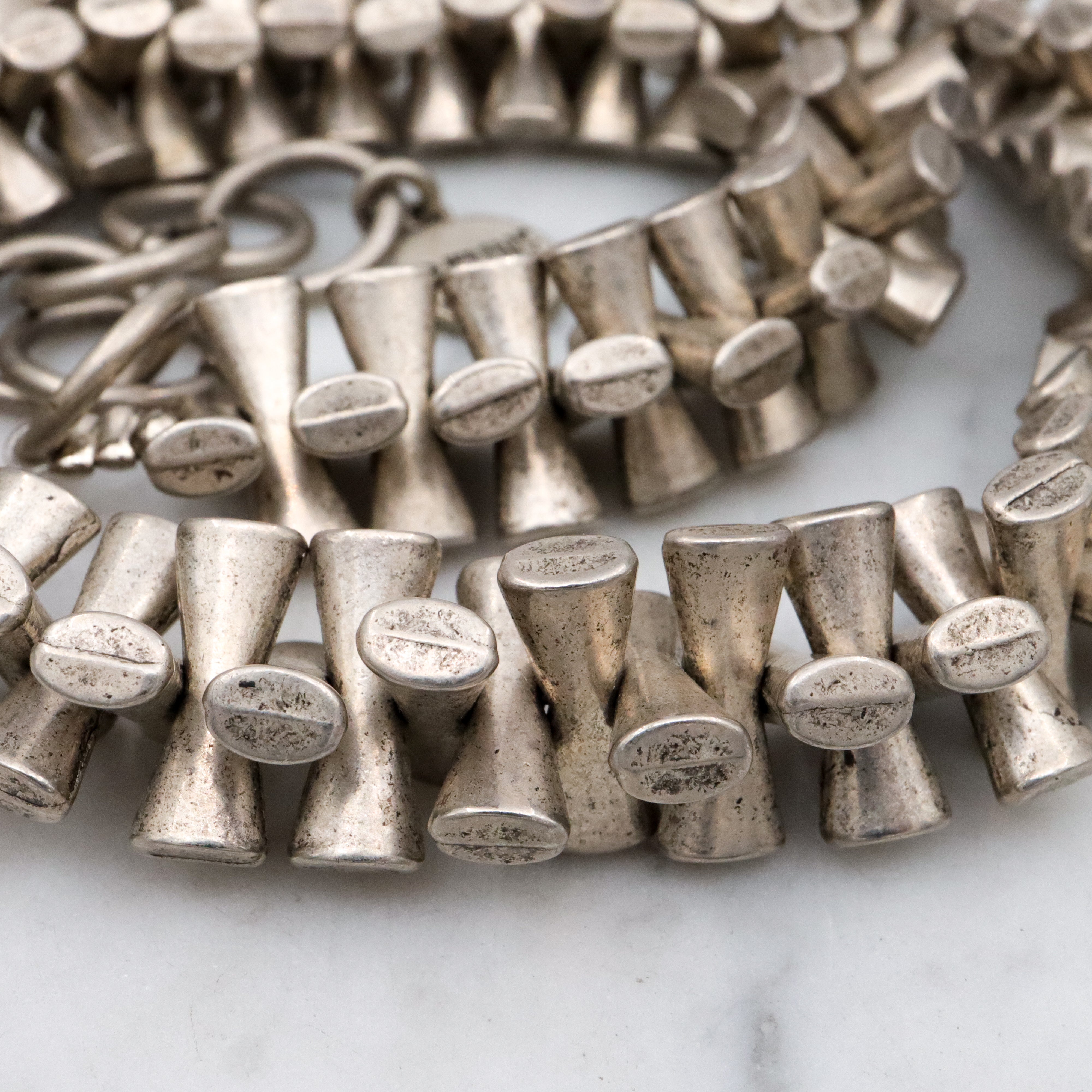 Retro Ermine New York silver plated chunky necklace