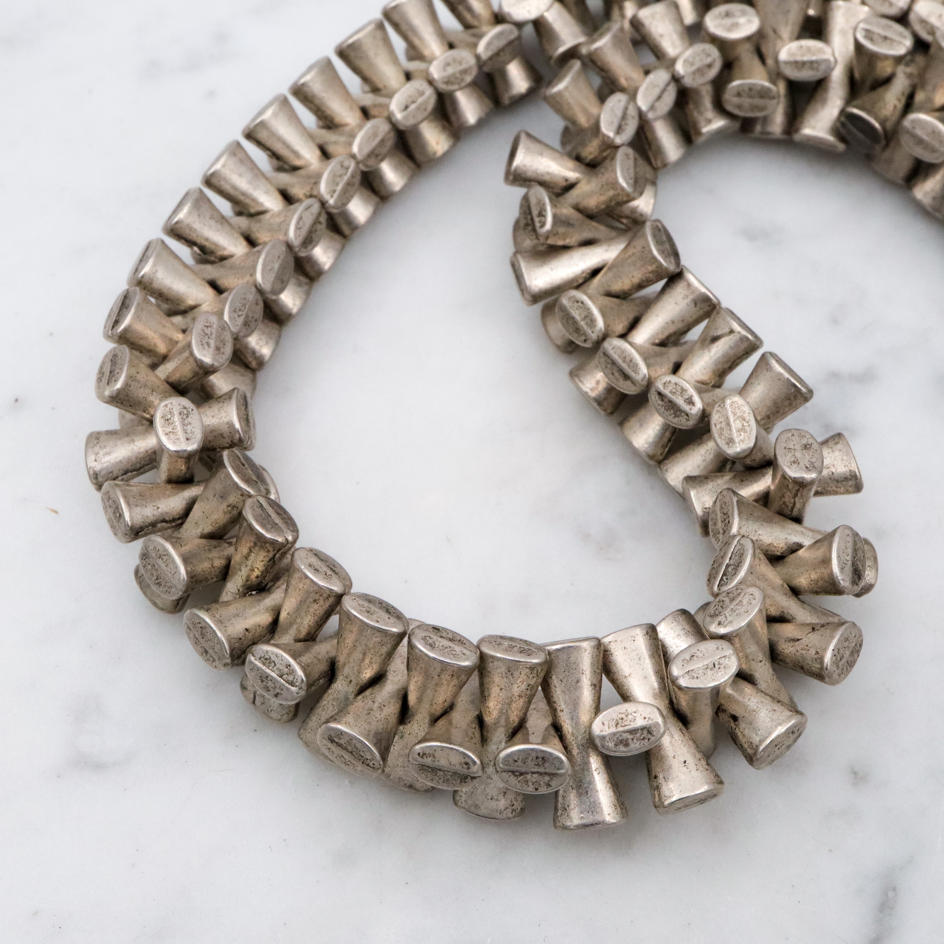 Retro Ermine New York silver plated chunky necklace