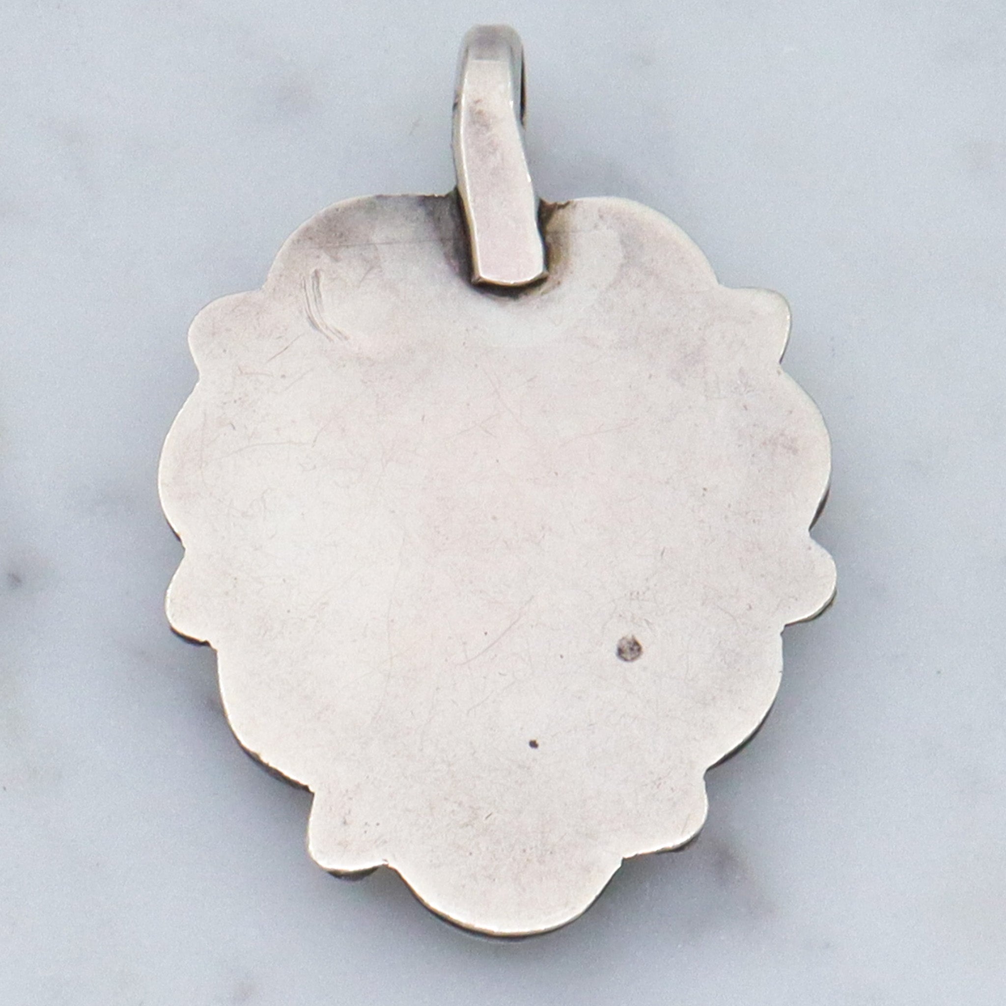 Vintage Zuni sterling turquoise petit point pendant