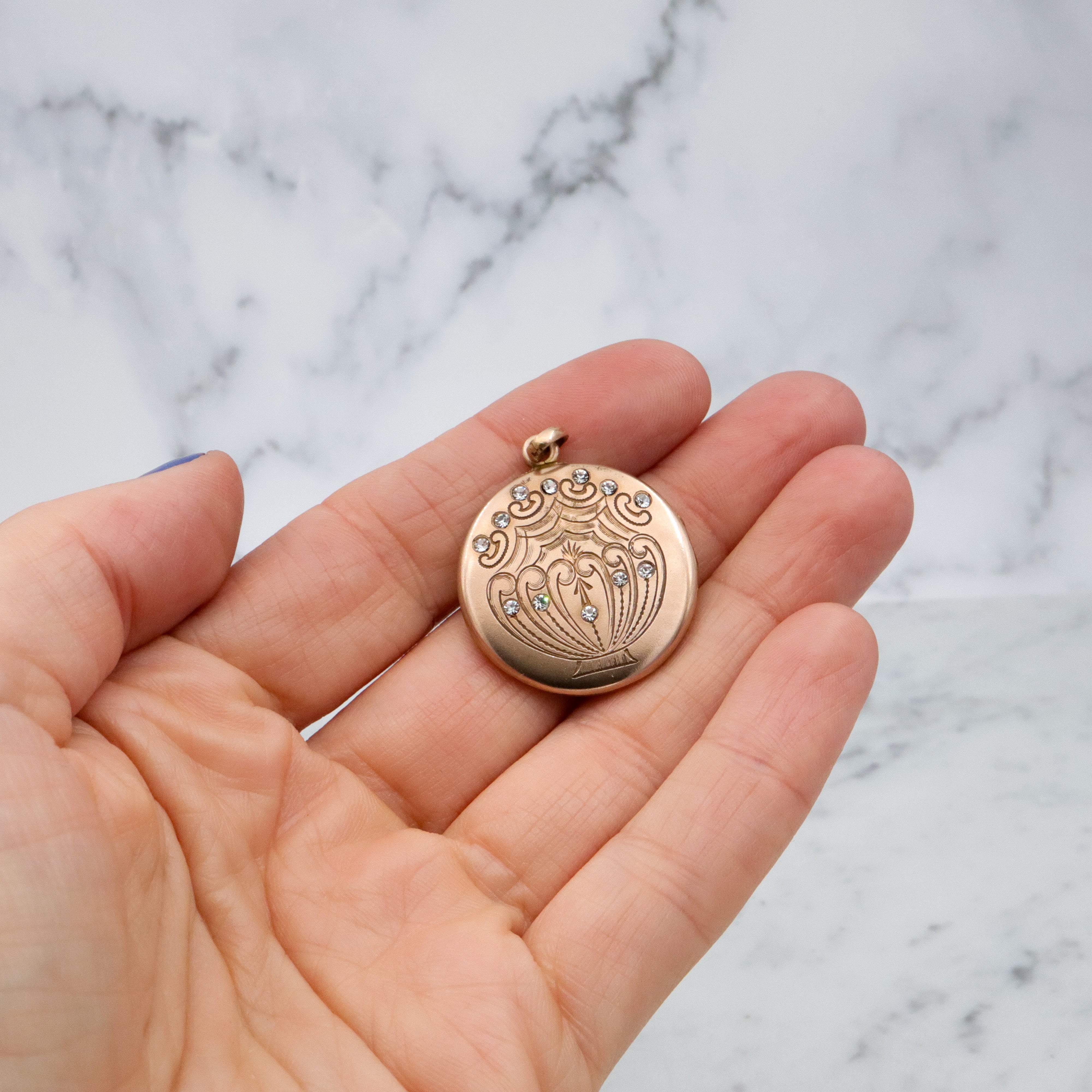 Antique Art Nouveau gold filled SBC Co locket