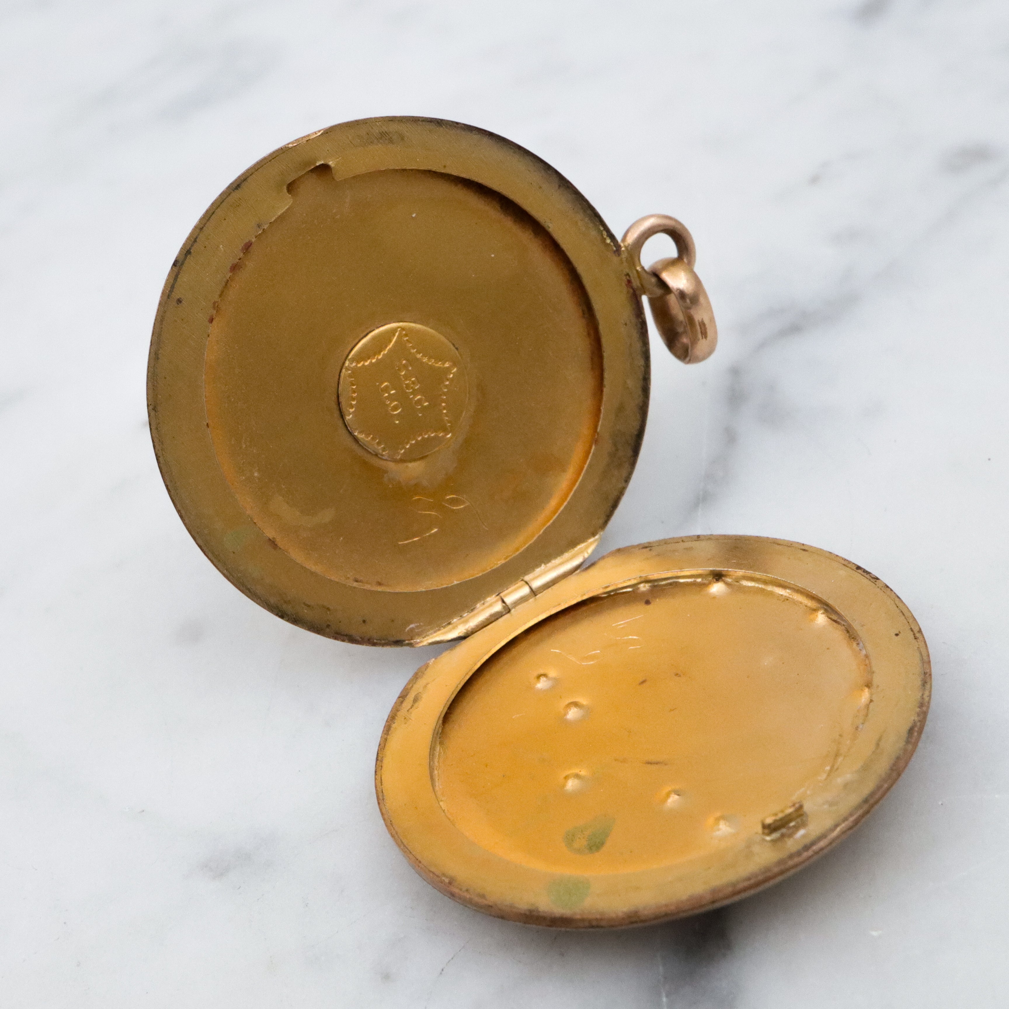 Antique Art Nouveau gold filled SBC Co locket