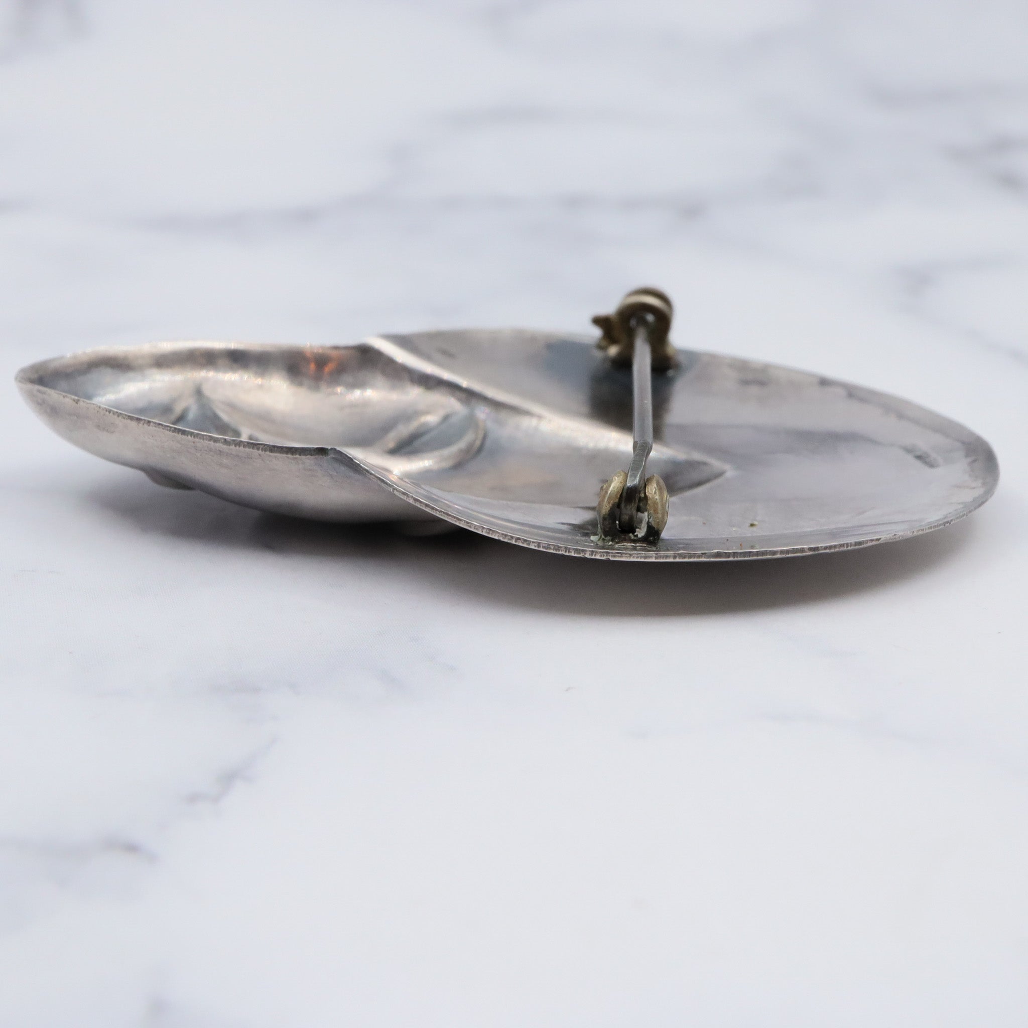 Vintage sterling face brooch