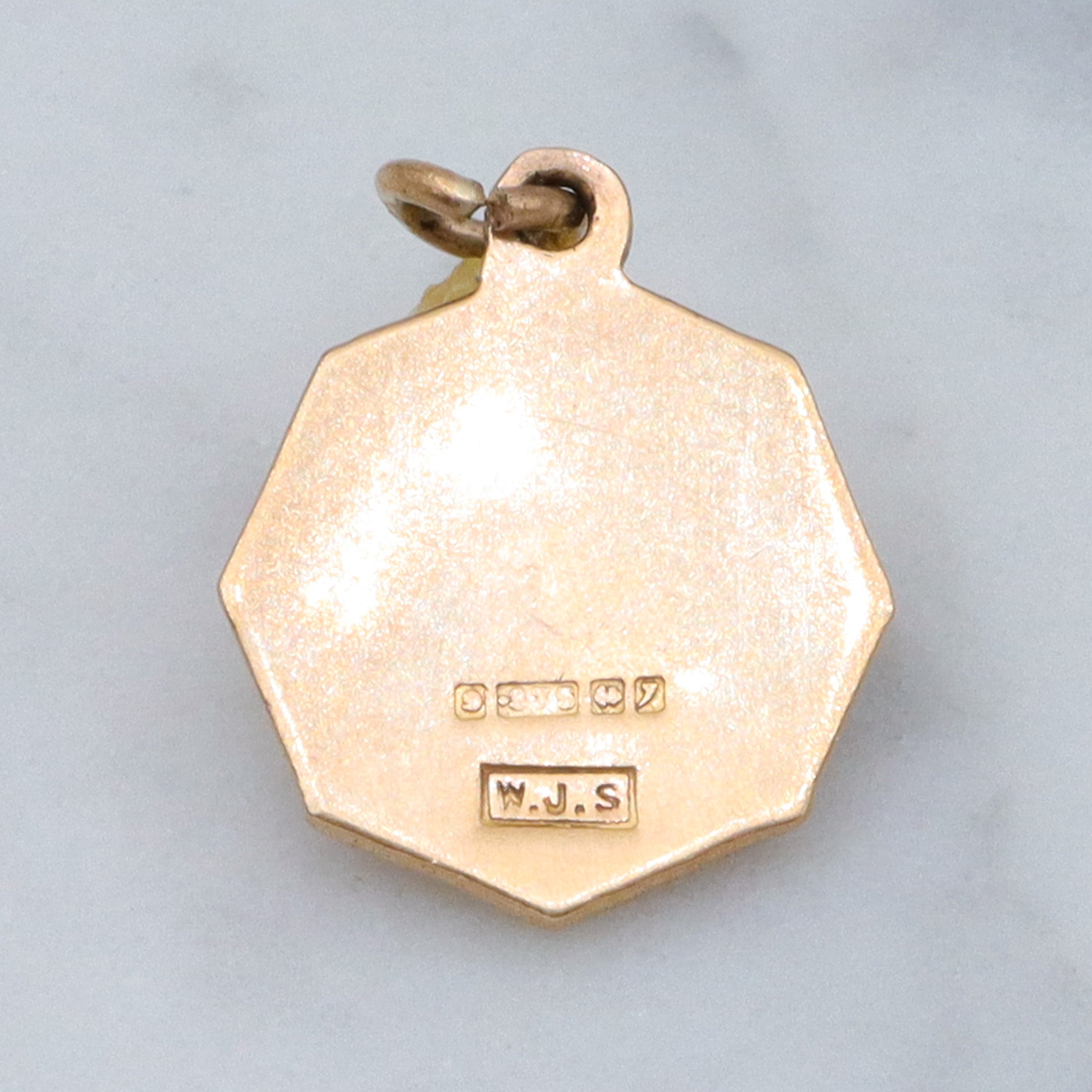 Vintage English 9k Saint Christopher medallion charm pendant