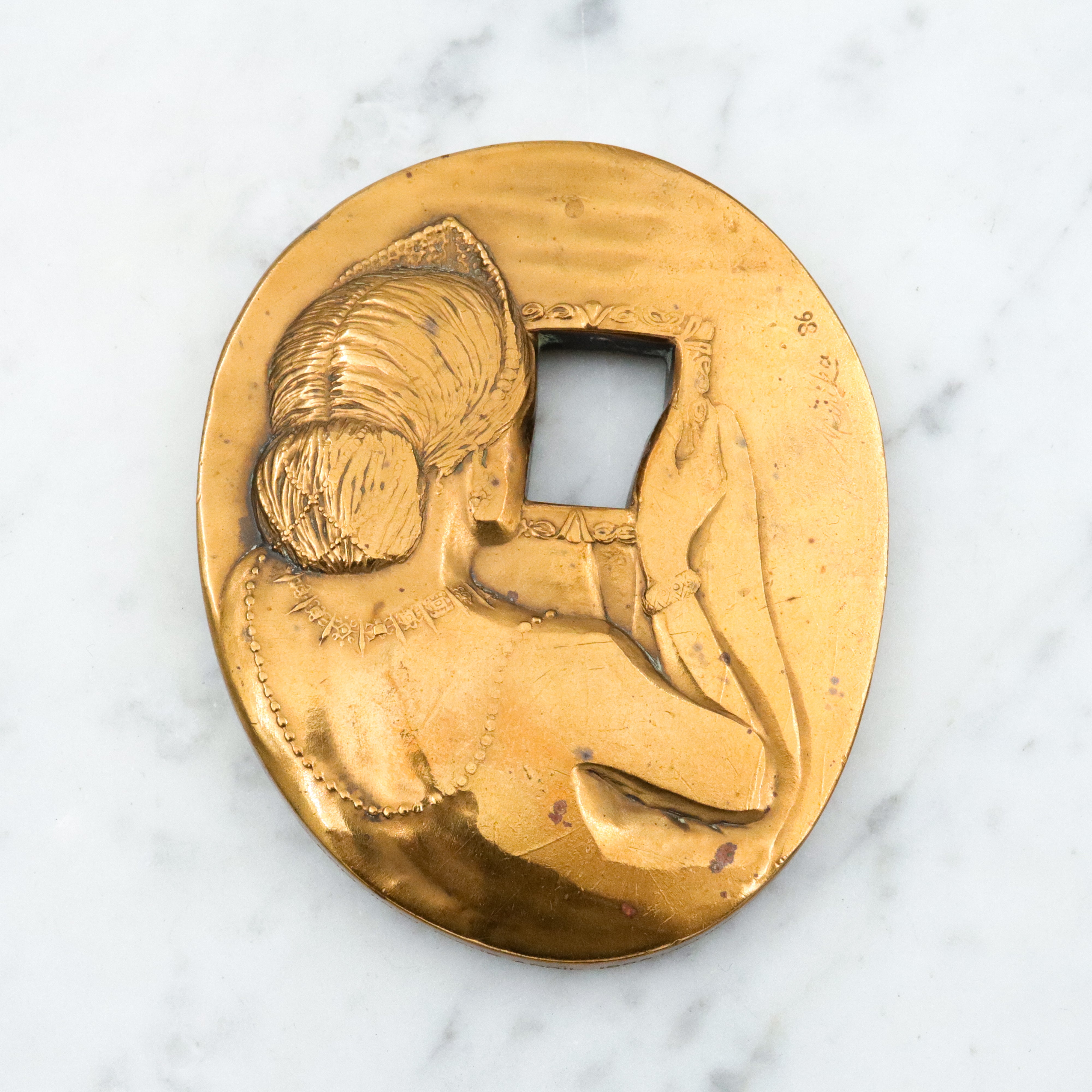 1986 Society of Medalists "Vanitas" bronze medal by Marika Somogyi