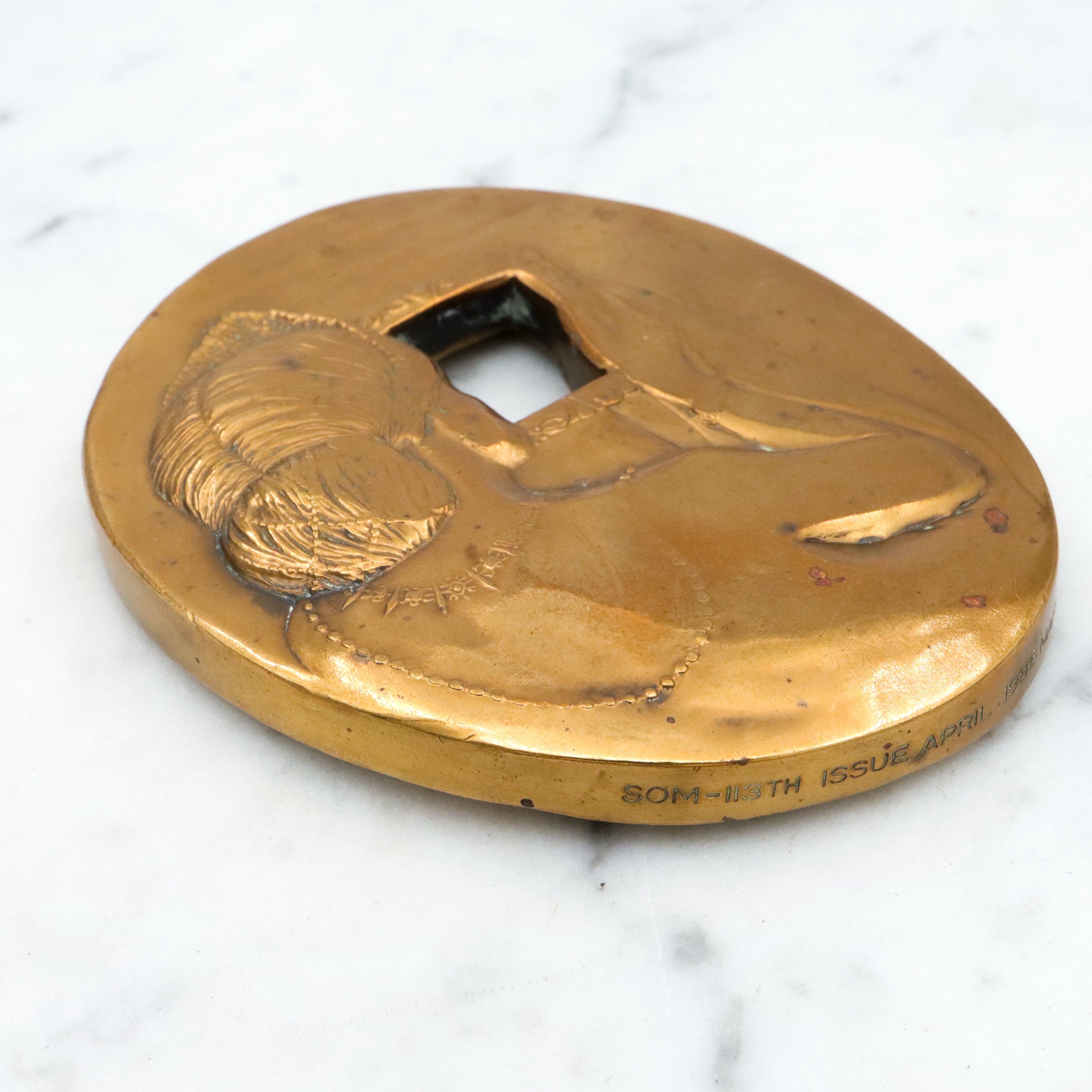 1986 Society of Medalists "Vanitas" bronze medal by Marika Somogyi