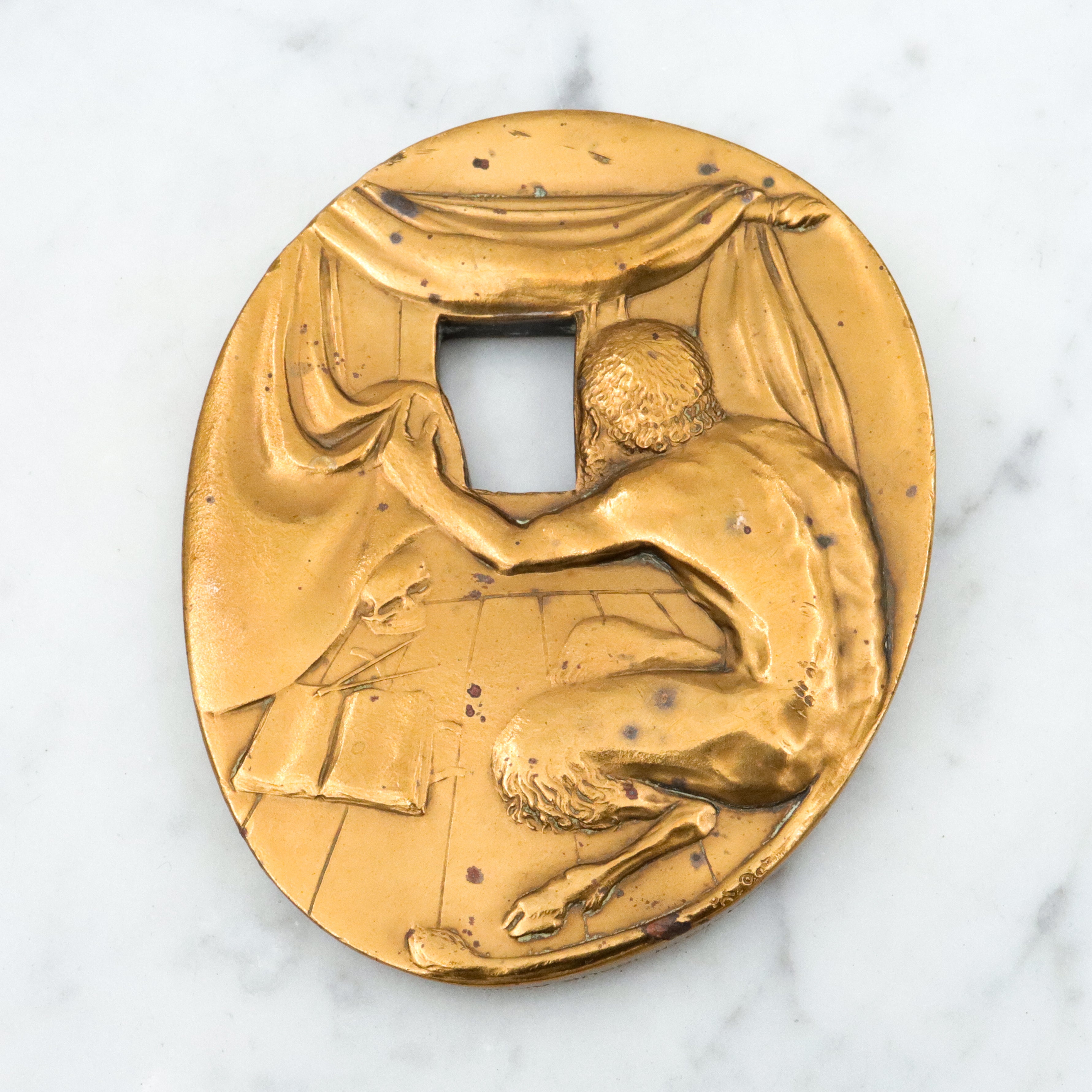 1986 Society of Medalists "Vanitas" bronze medal by Marika Somogyi
