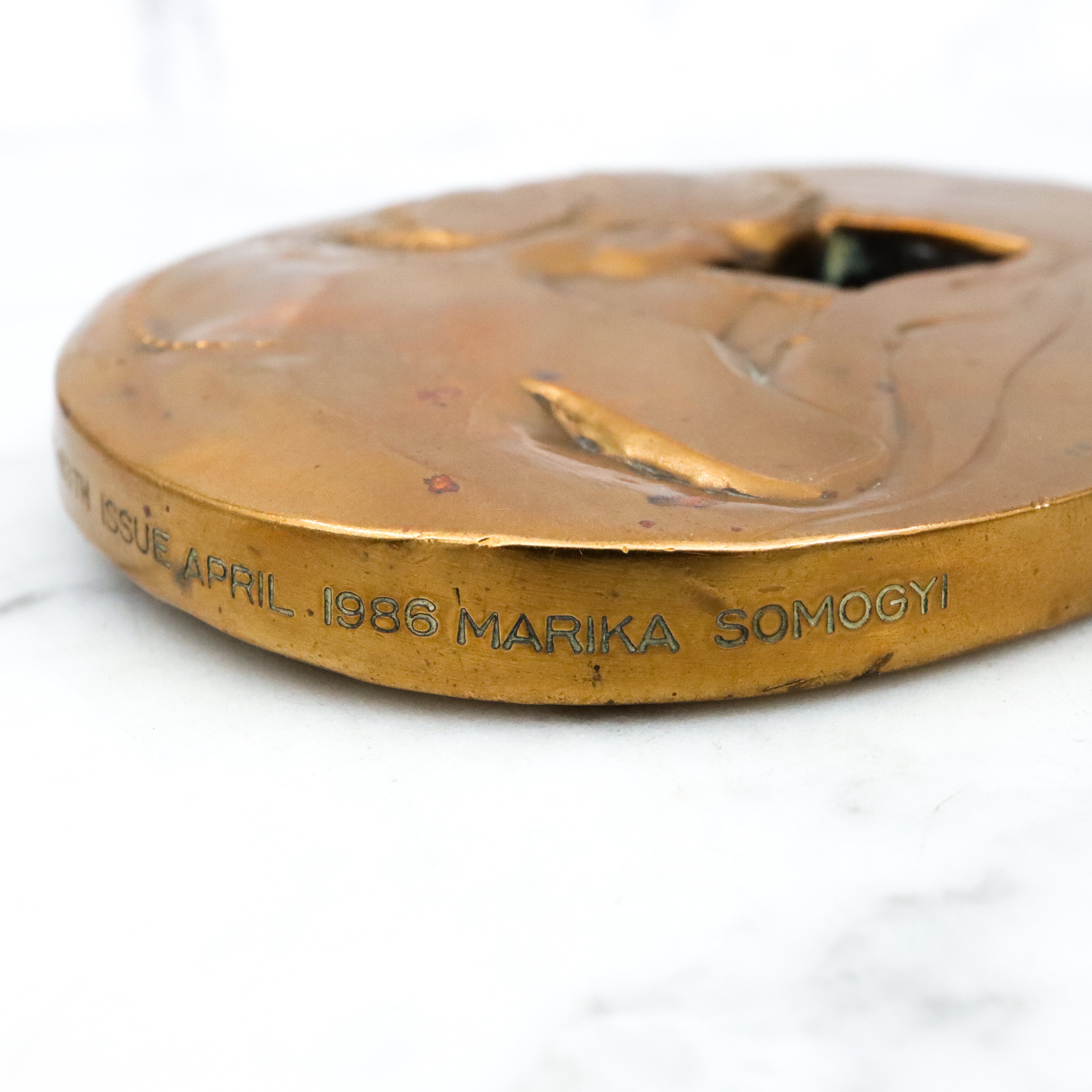 1986 Society of Medalists "Vanitas" bronze medal by Marika Somogyi