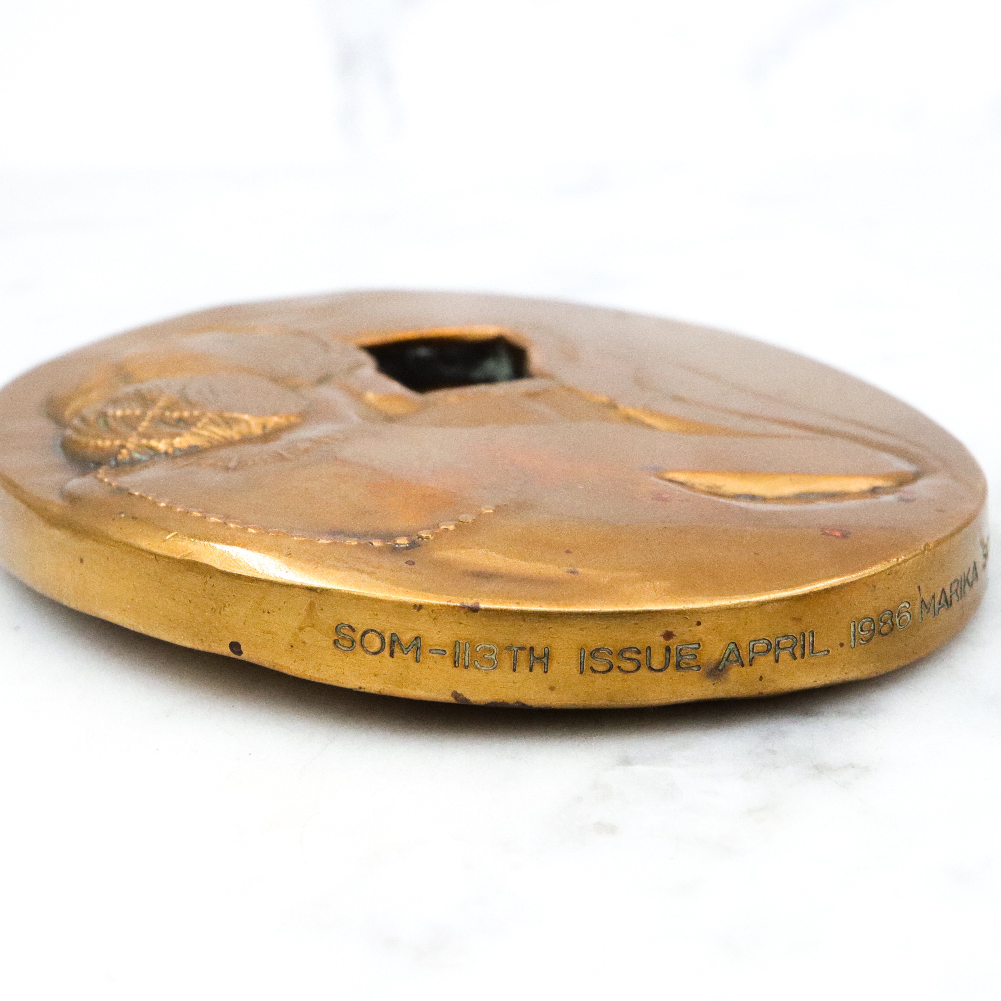 1986 Society of Medalists "Vanitas" bronze medal by Marika Somogyi