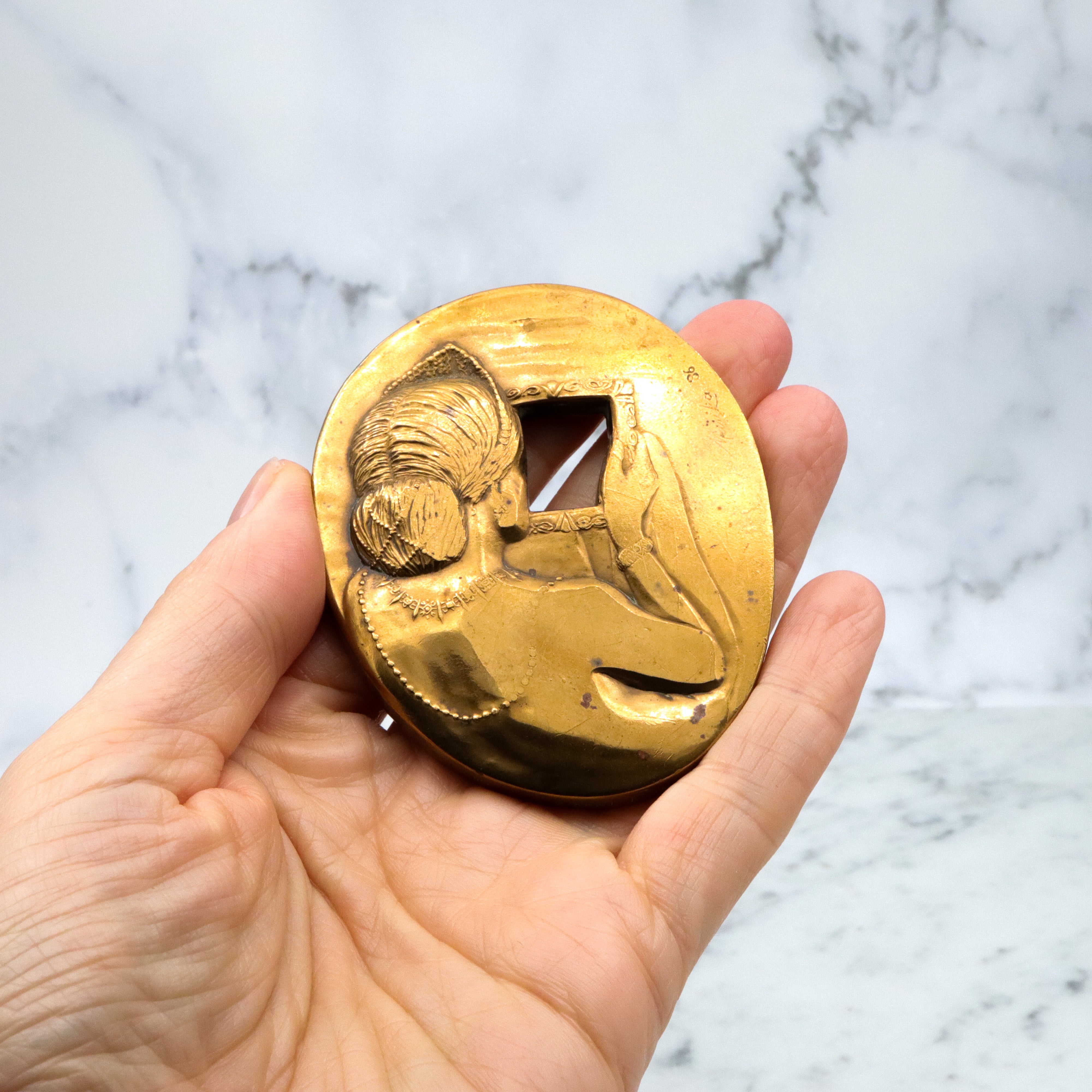 1986 Society of Medalists "Vanitas" bronze medal by Marika Somogyi