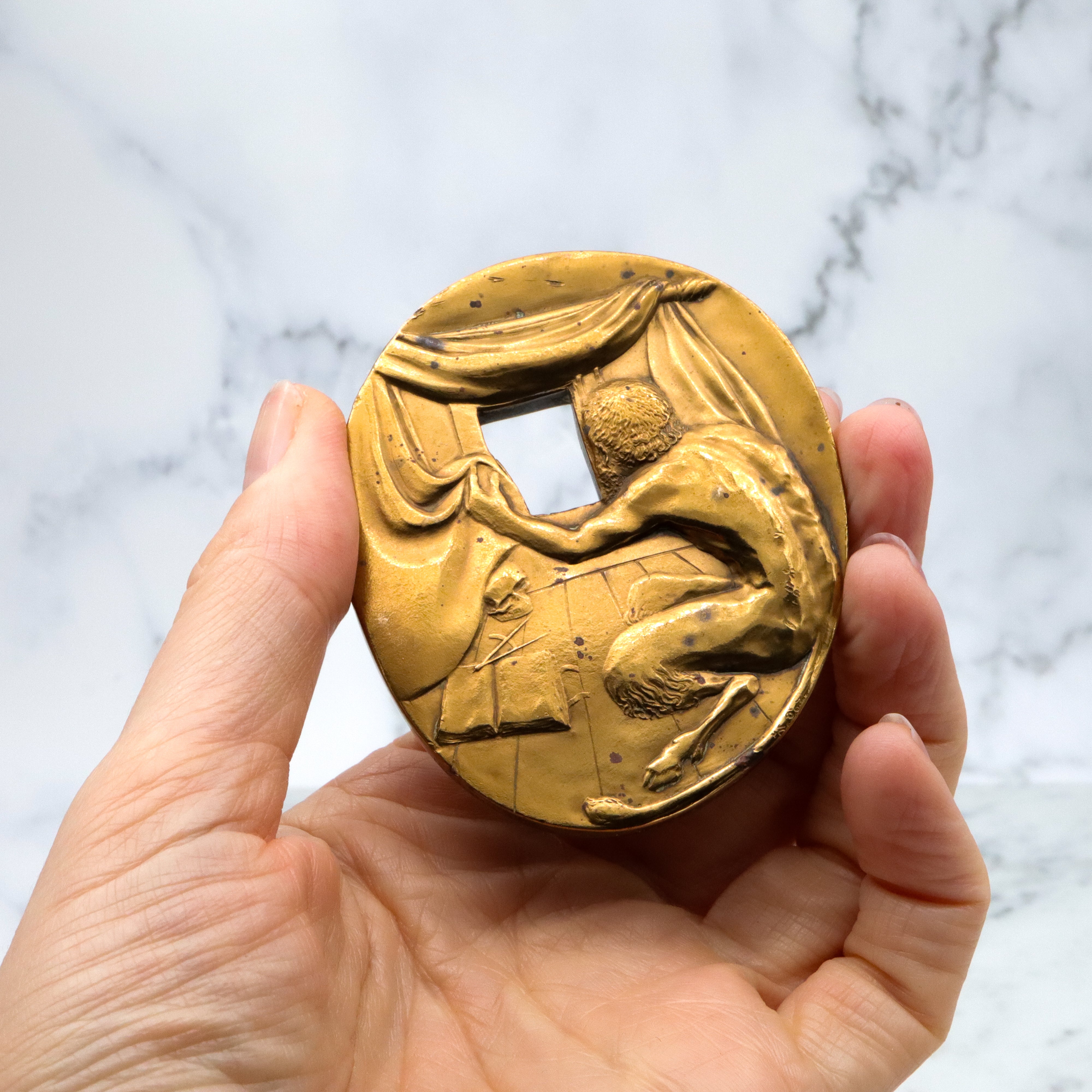 1986 Society of Medalists "Vanitas" bronze medal by Marika Somogyi