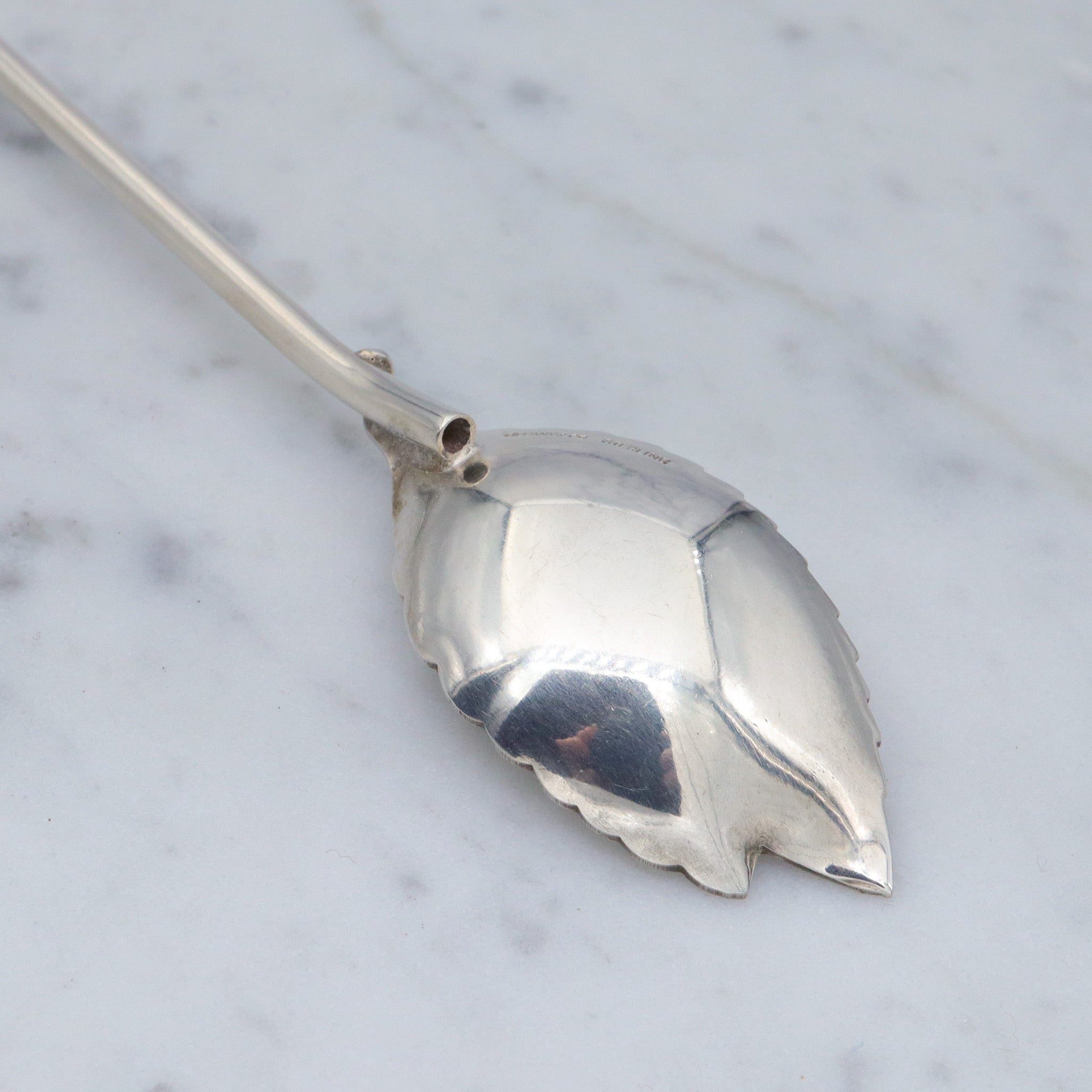 Vintage Tiffany & Co. sterling leaf shaped iced tea straw spoon