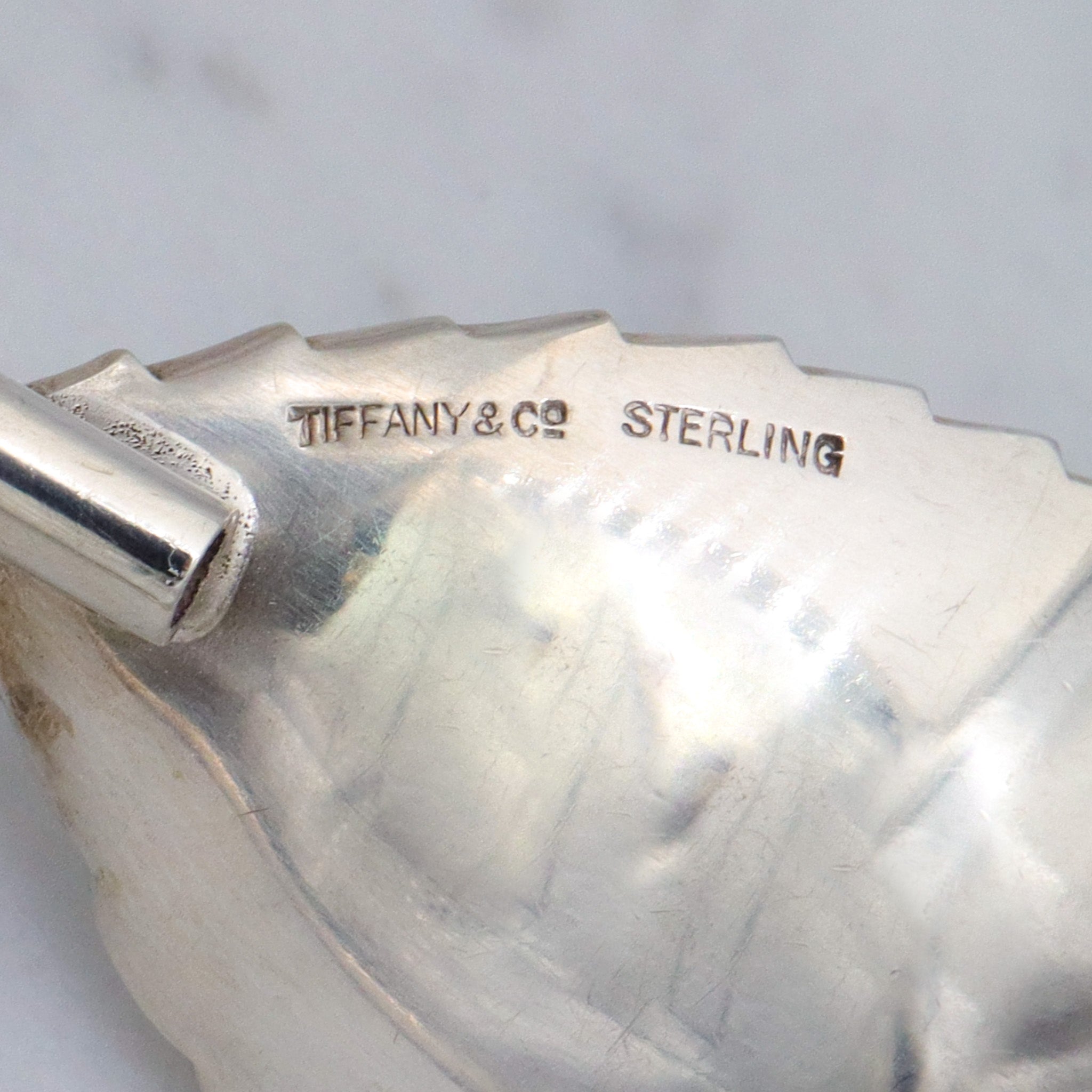 Vintage Tiffany & Co. sterling leaf shaped iced tea straw spoon
