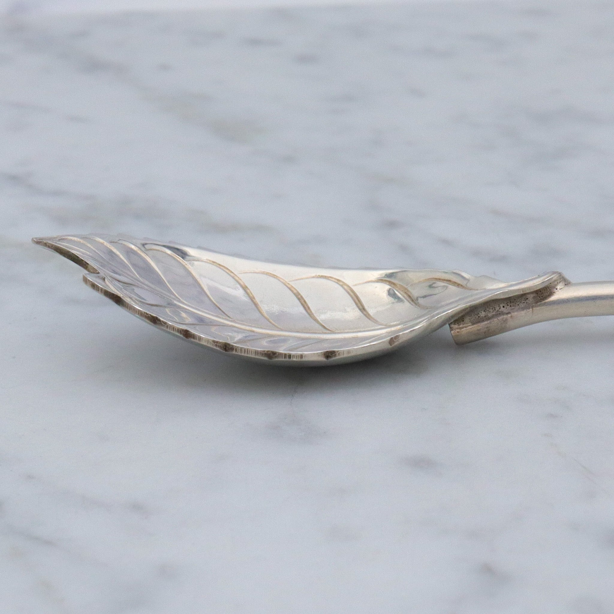 Vintage Tiffany & Co. sterling leaf shaped iced tea straw spoon