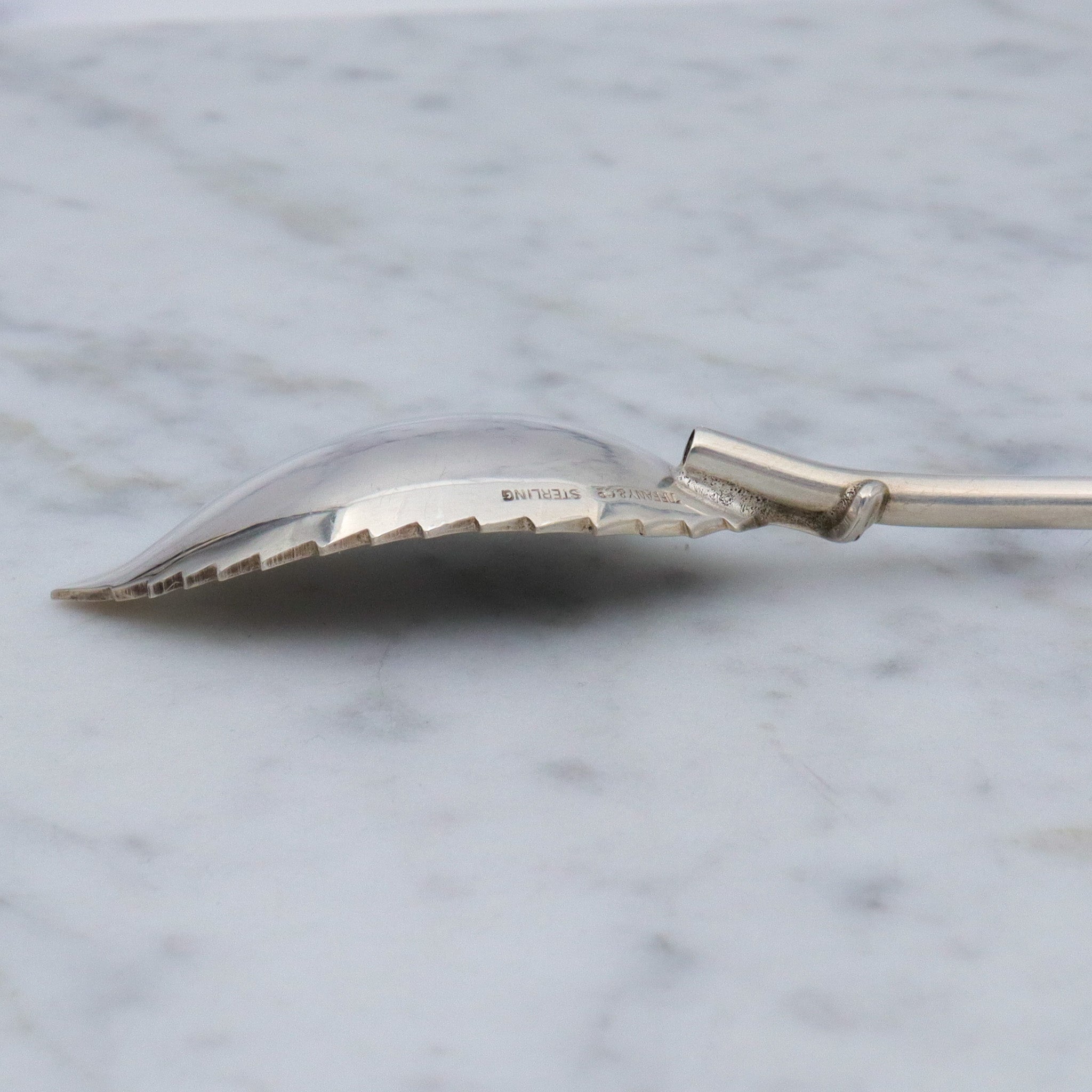 Vintage Tiffany & Co. sterling leaf shaped iced tea straw spoon