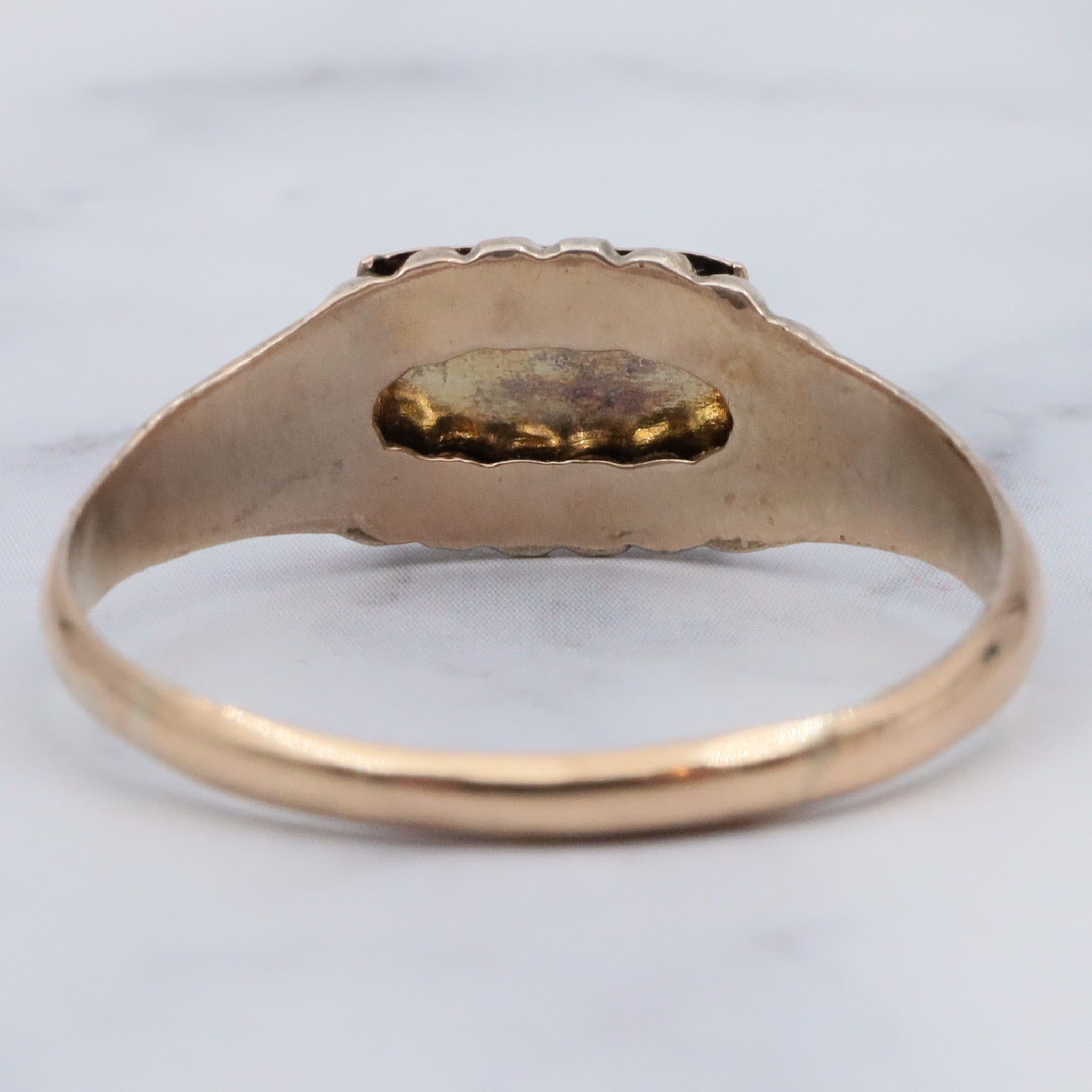 Antique Victorian 14k gold block signet ring, sz 9