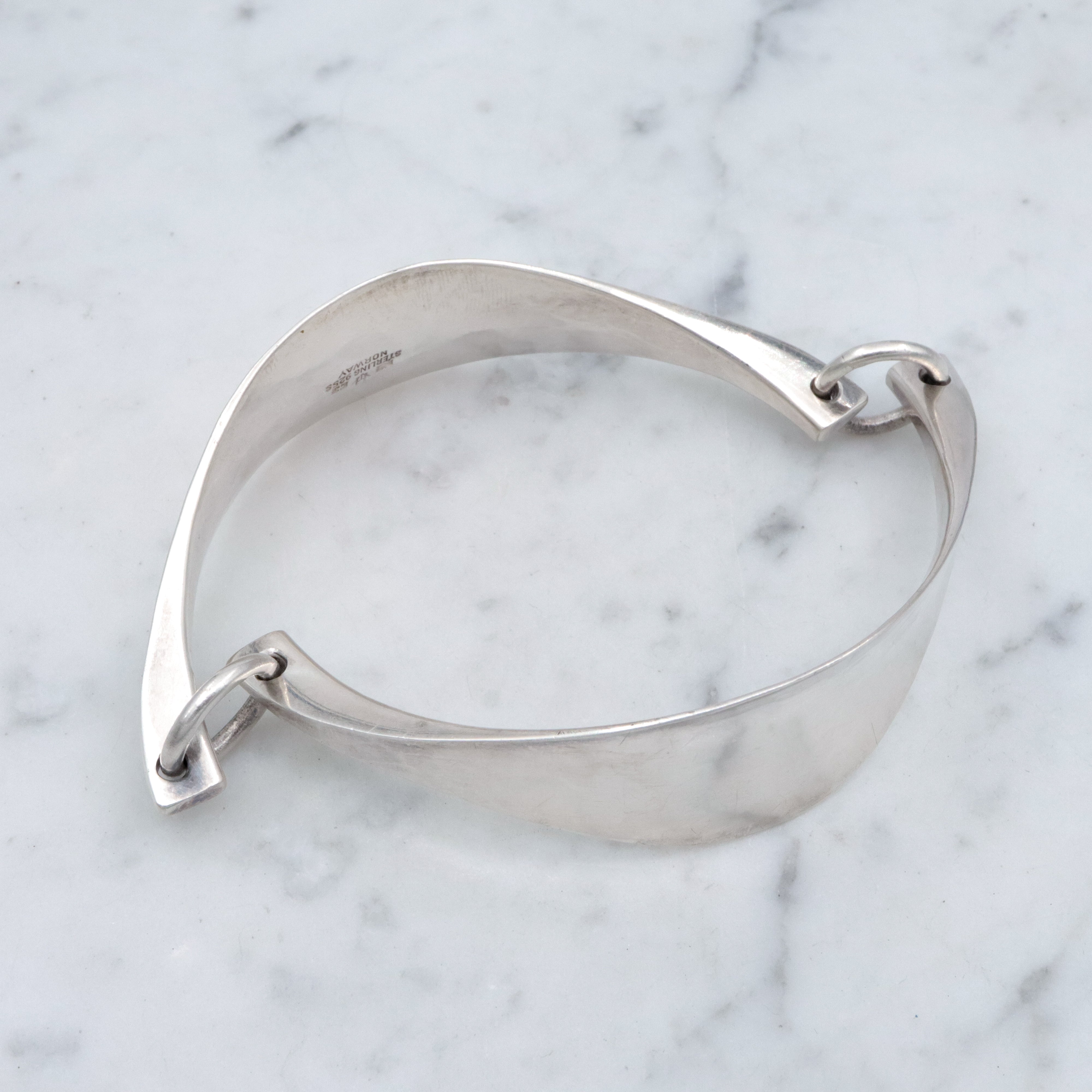 Mid Century Plus Designs Ragnar Hansen hammered sterling bangle bracelet