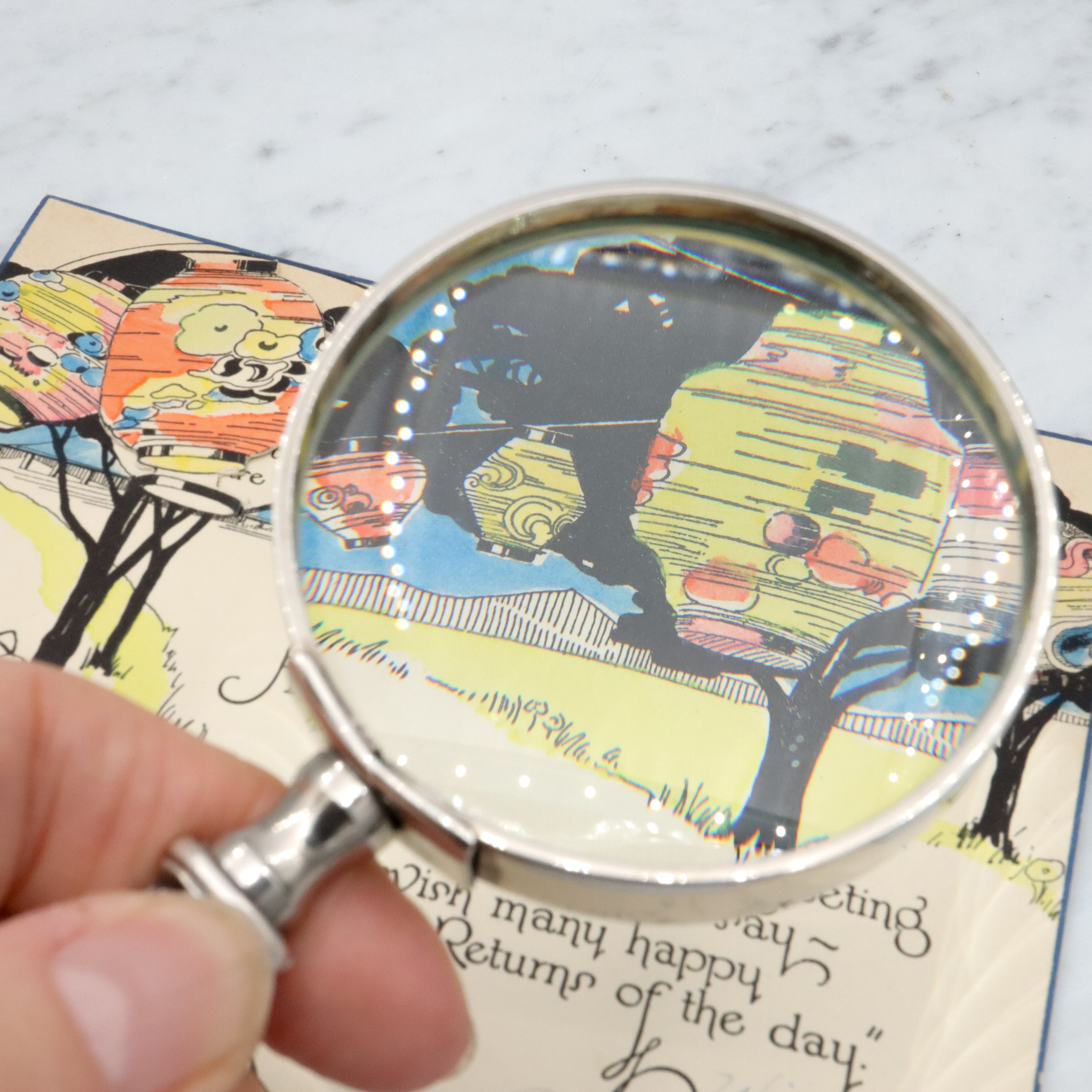 Antique Whiting Lily sterling handled magnifying glass