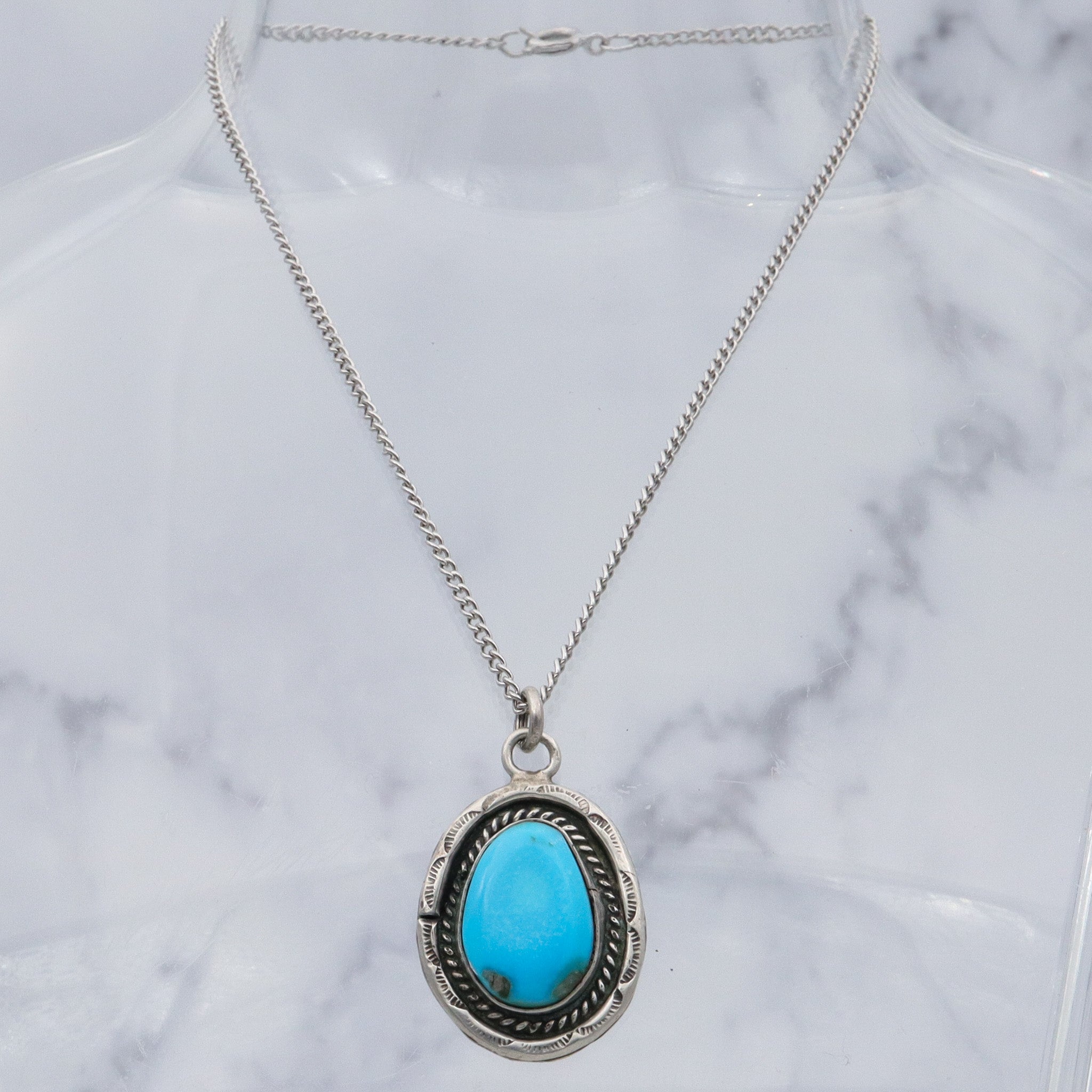 Vintage Navajo sterling & turquoise pendant