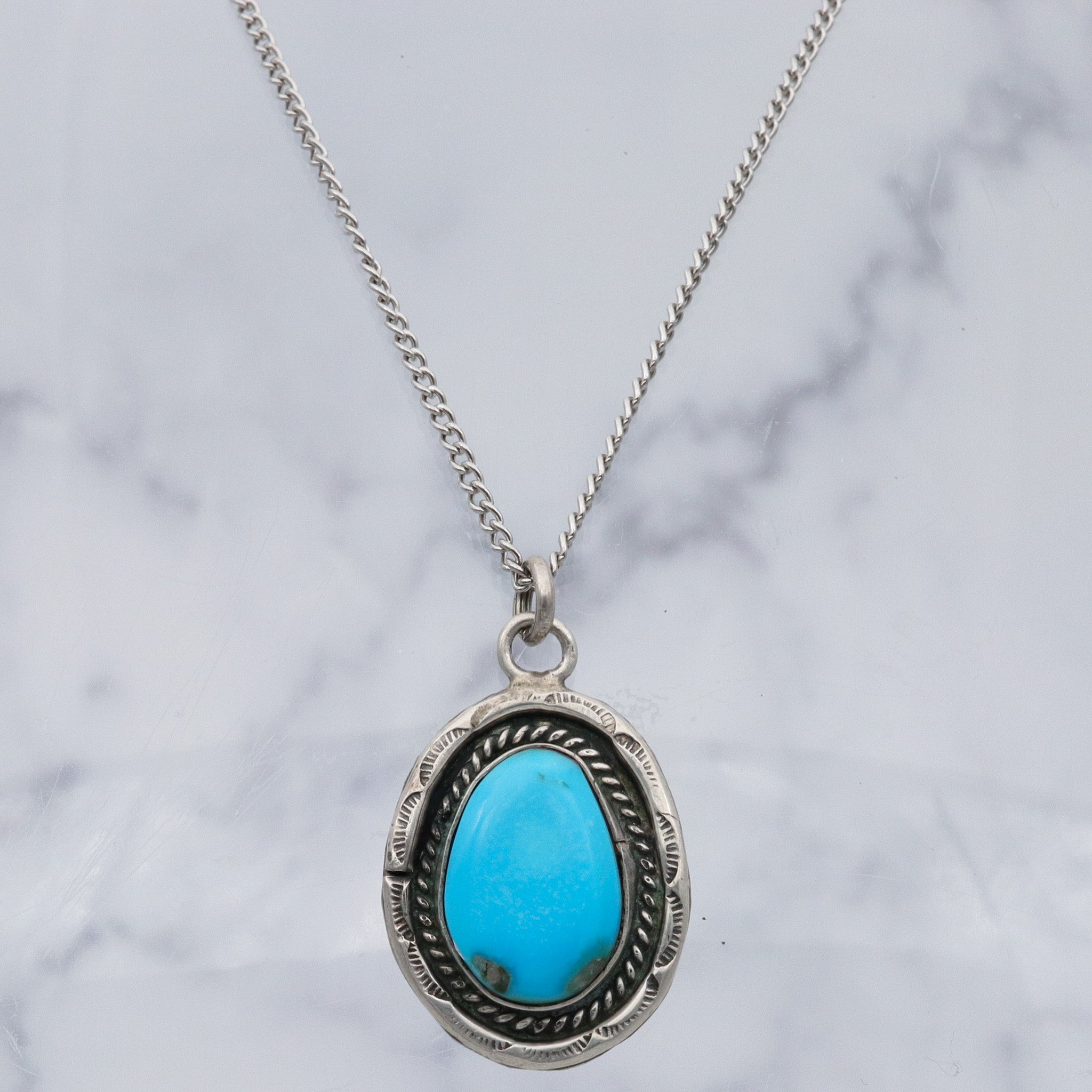 Vintage Navajo sterling & turquoise pendant