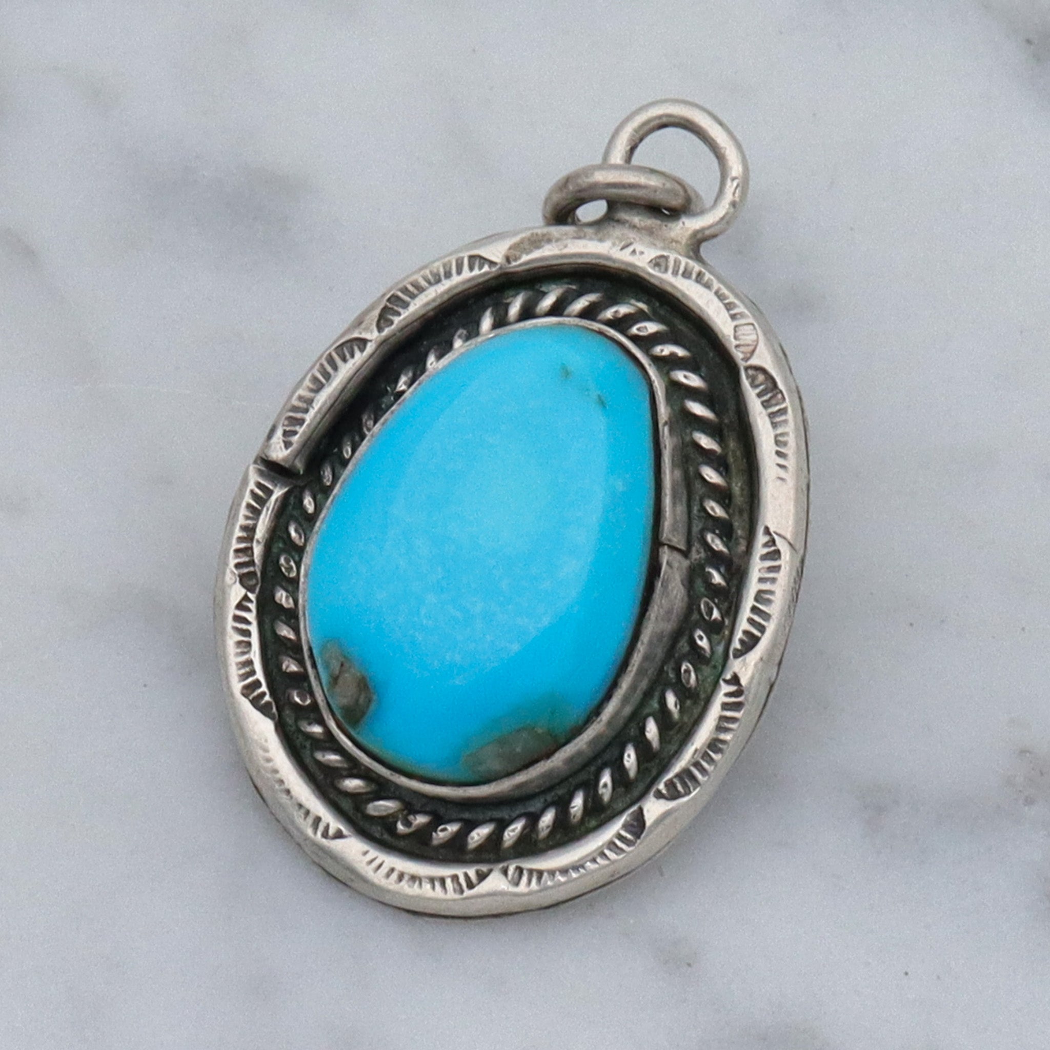 Vintage Navajo sterling & turquoise pendant