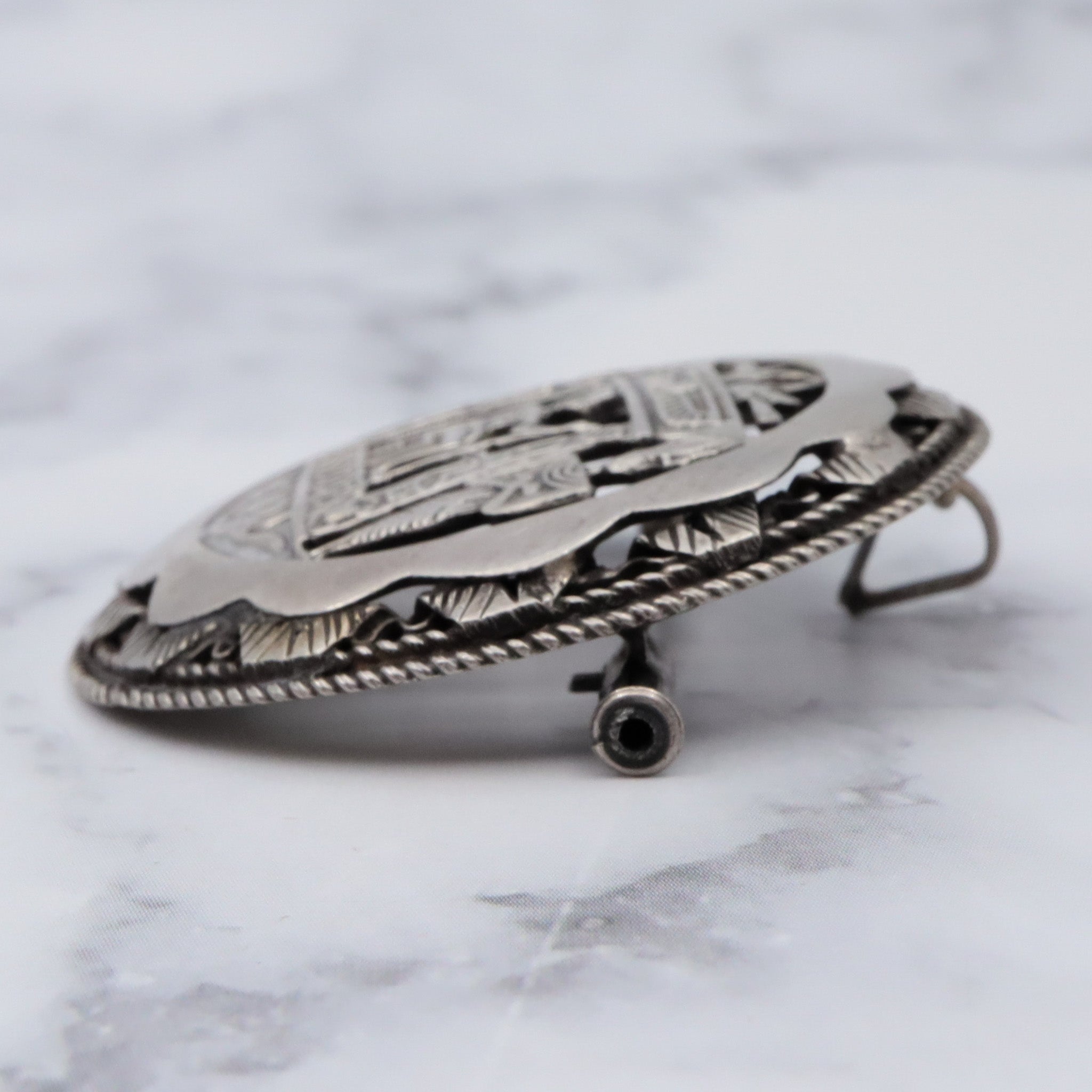 Antique Egyptian sterling cutout brooch/pendant