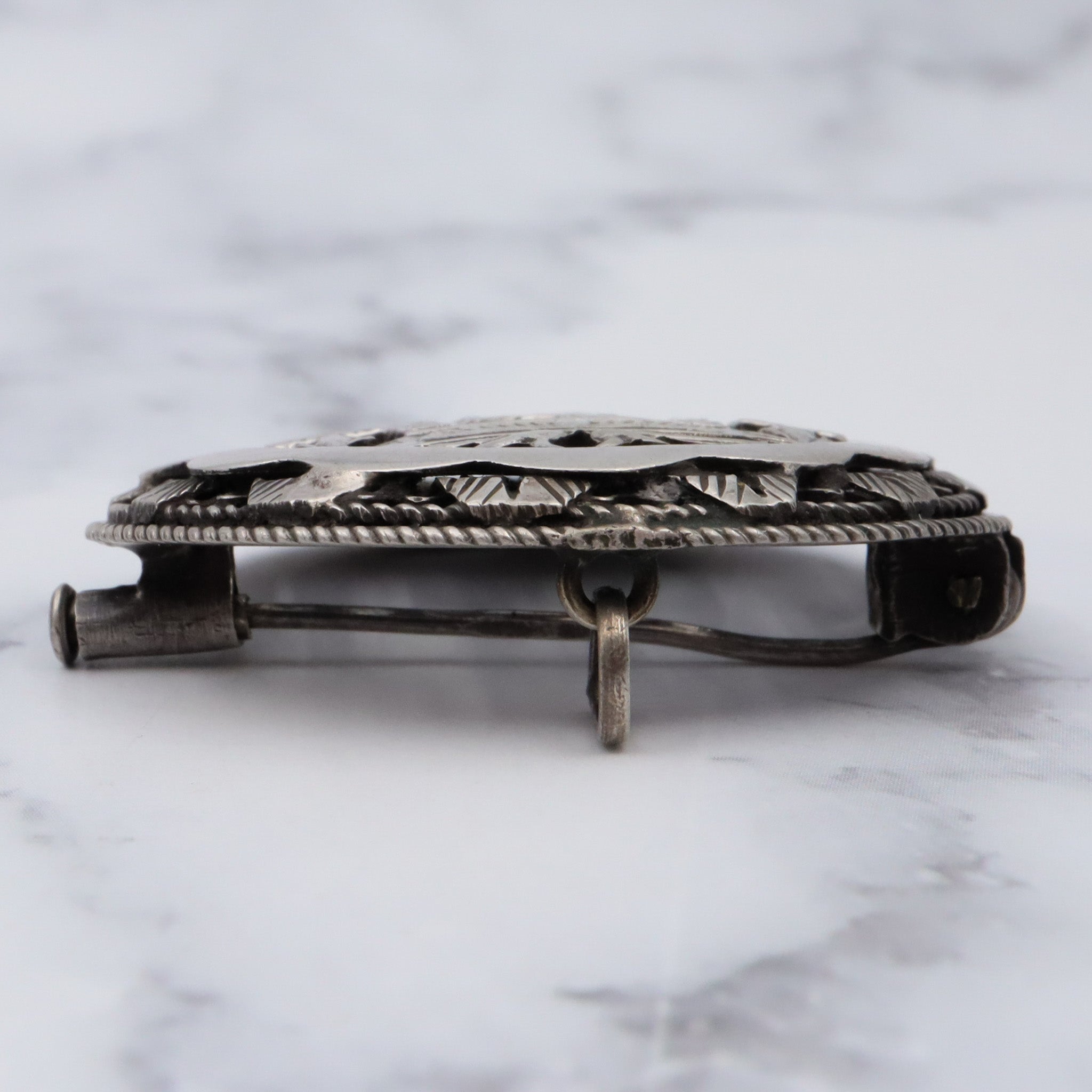 Antique Egyptian sterling cutout brooch/pendant