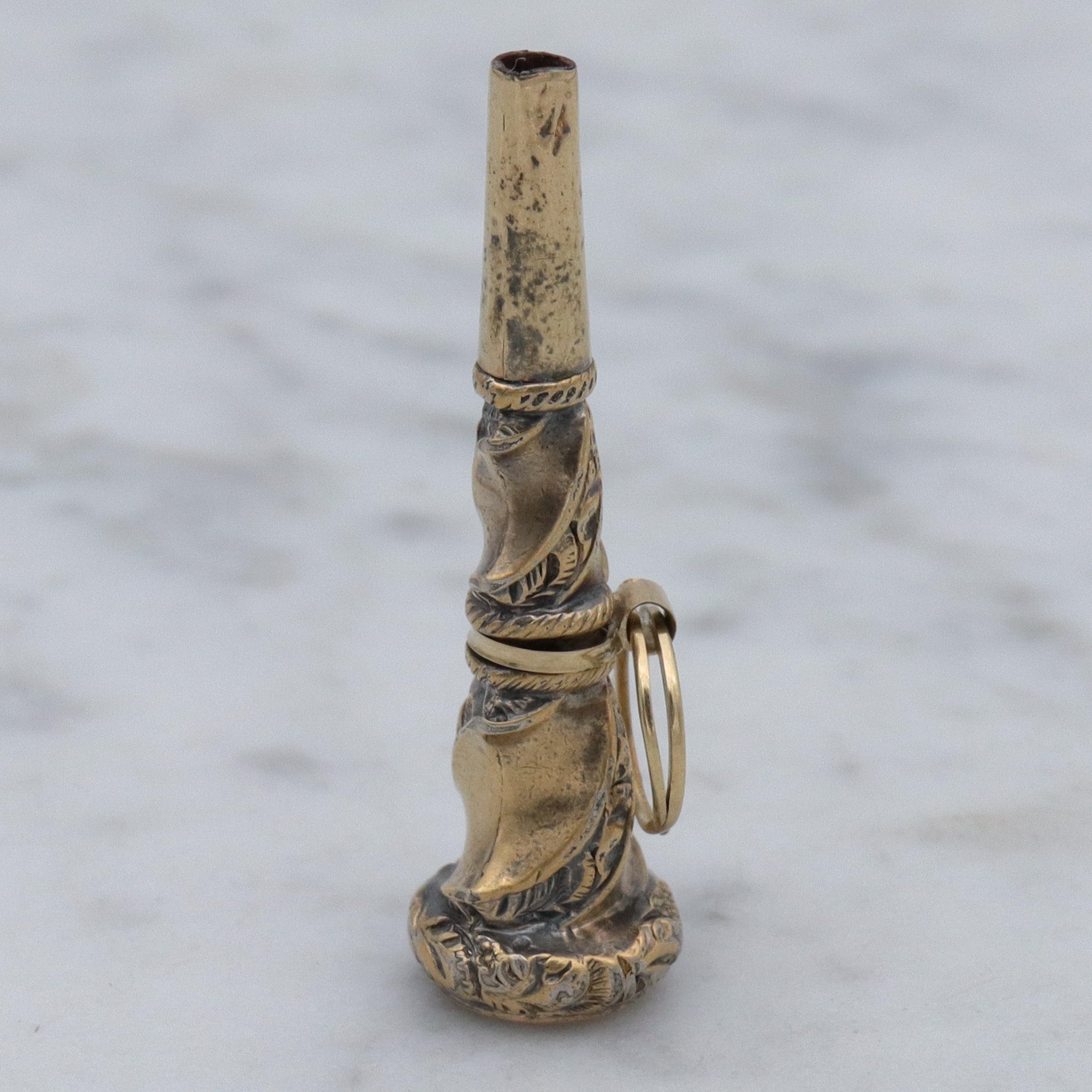 Antique Victorian gold filled watch key fob w/citrine