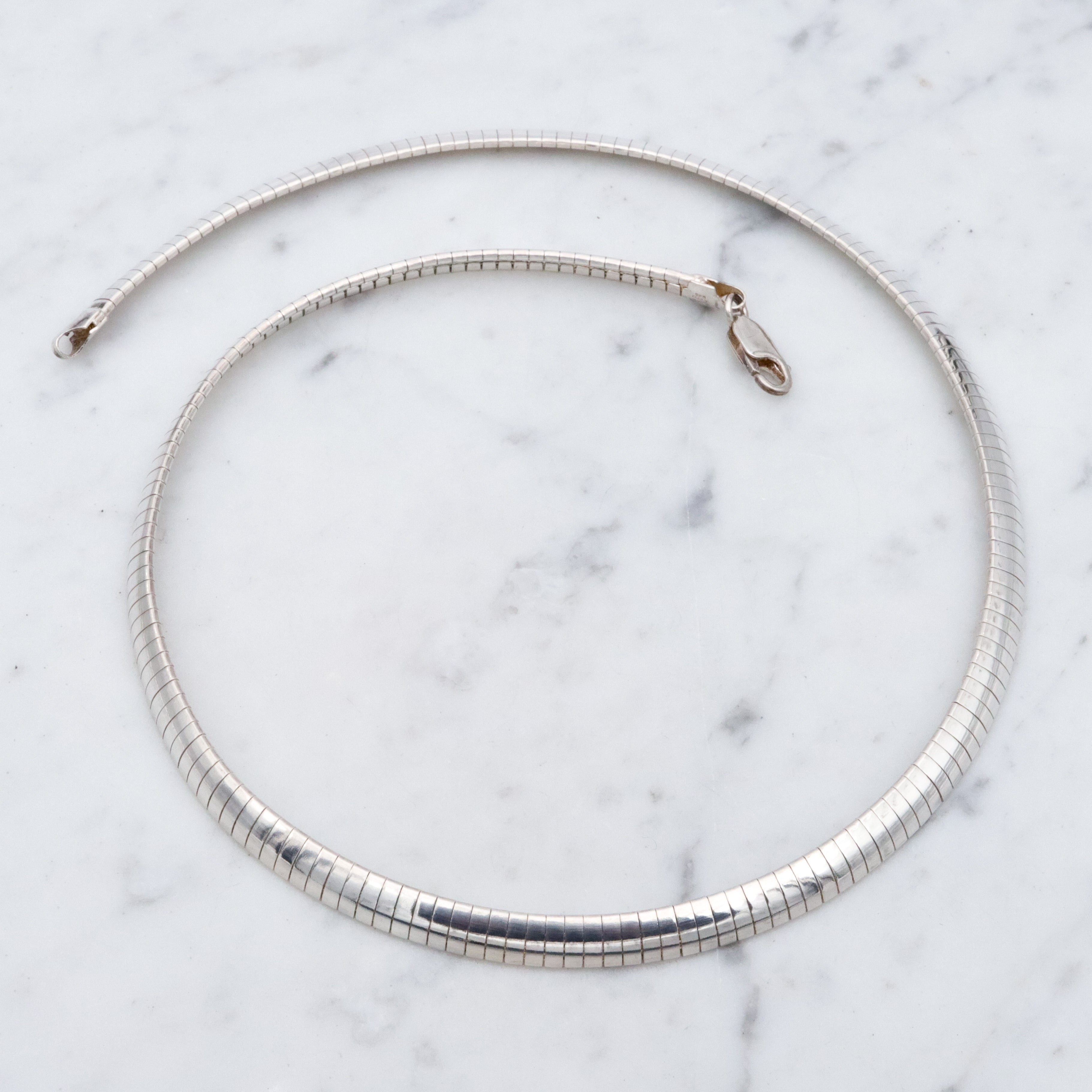 Vintage Milor Italian sterling 6mm omega chain, 18"