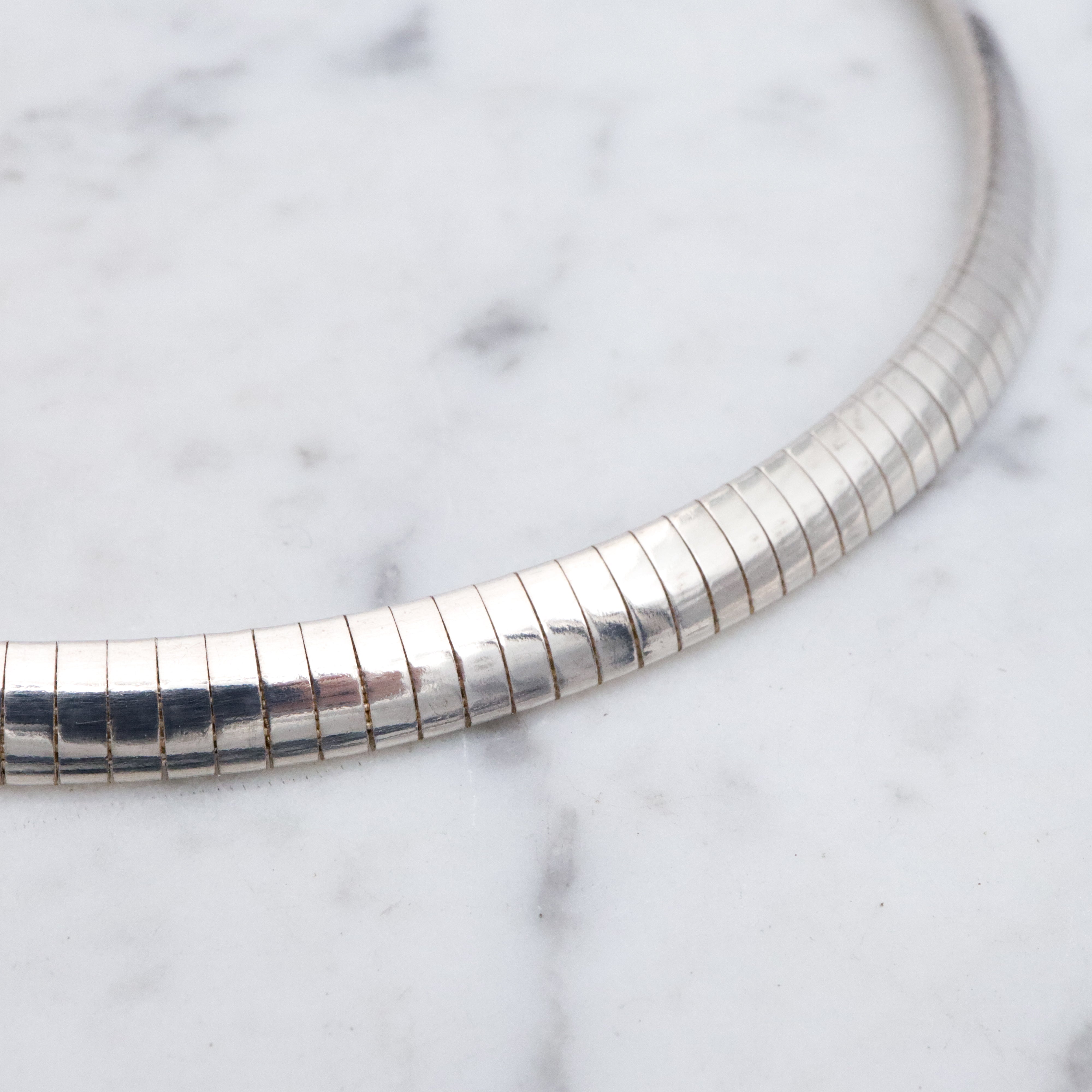 Vintage Milor Italian sterling 6mm omega chain, 18"