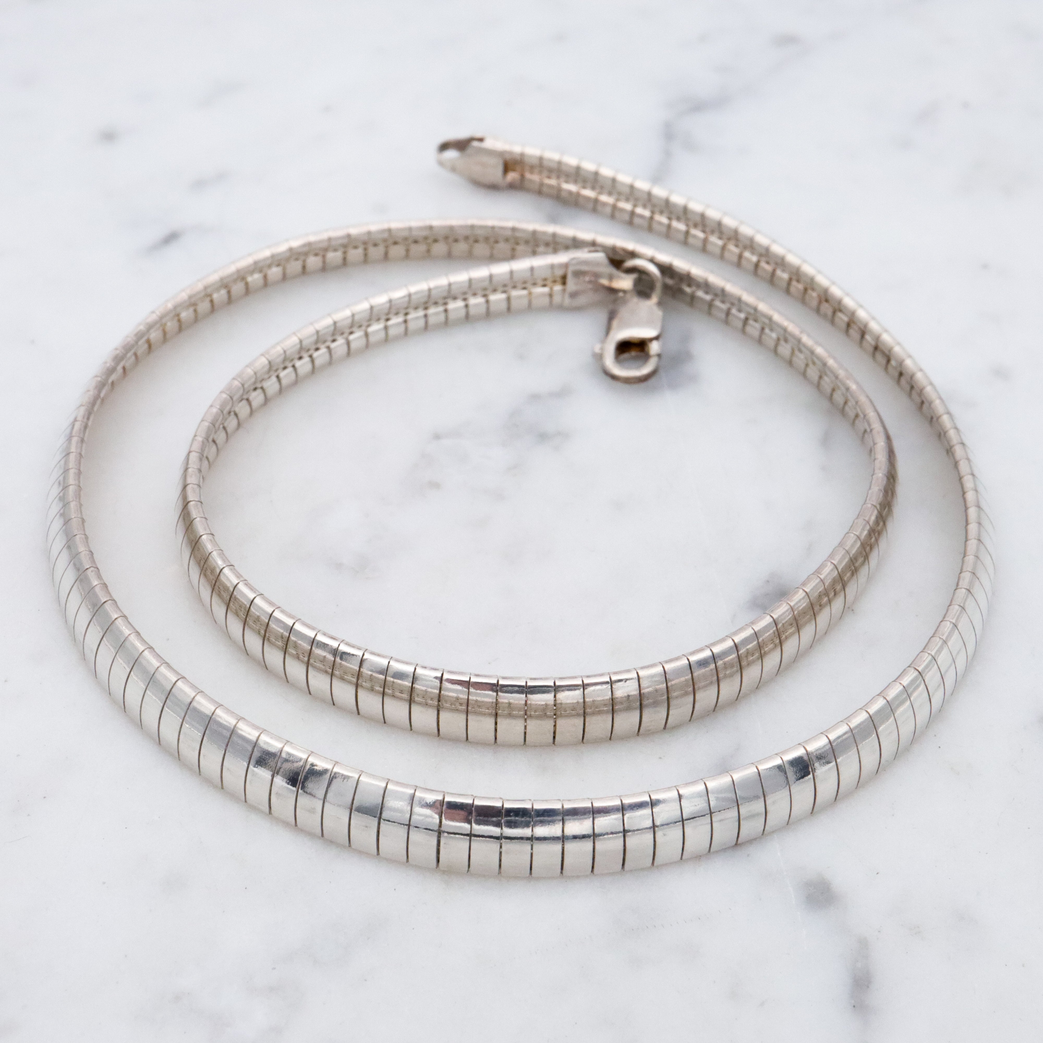 Vintage Milor Italian sterling 6mm omega chain, 18"