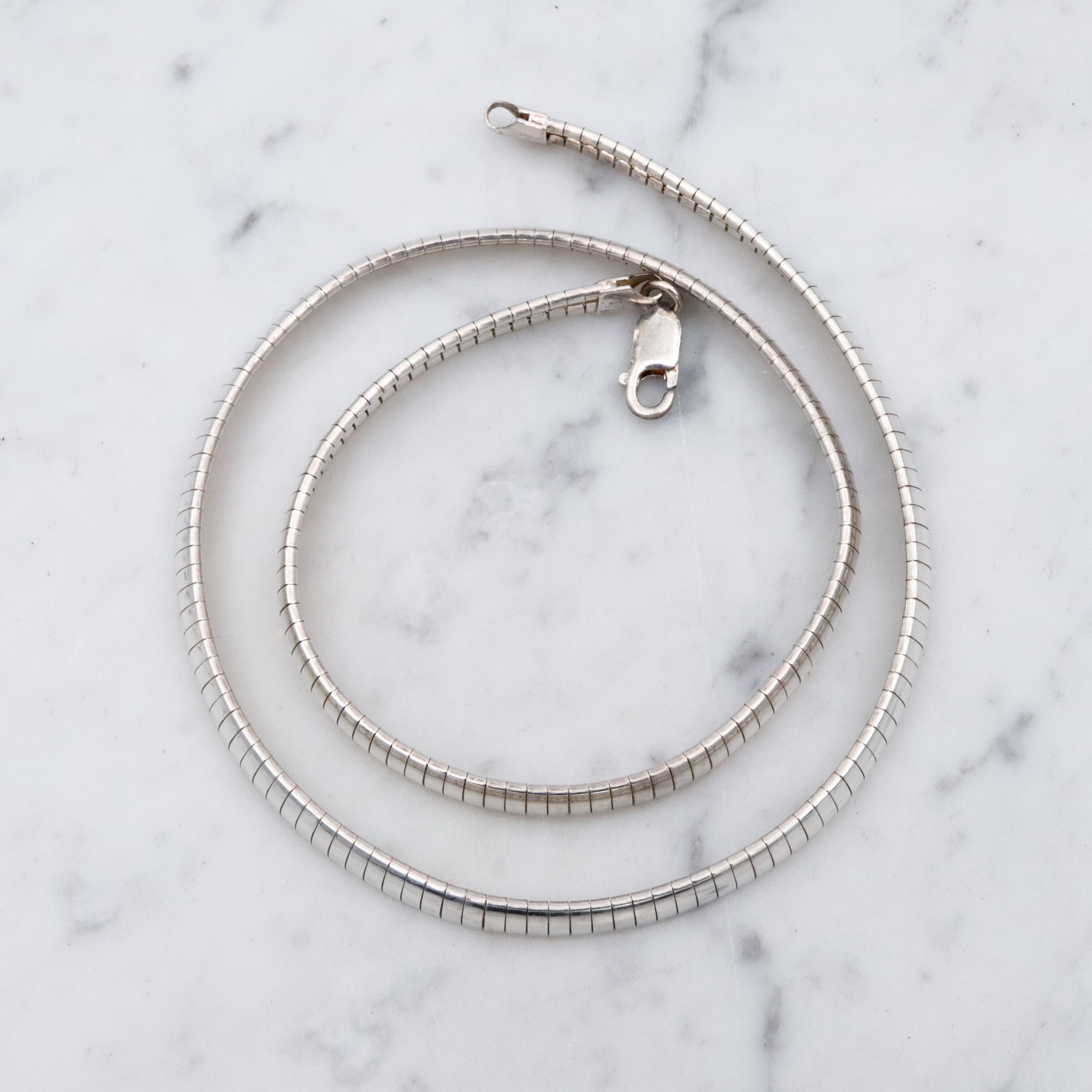 Vintage Milor Italian sterling 6mm omega chain, 18"