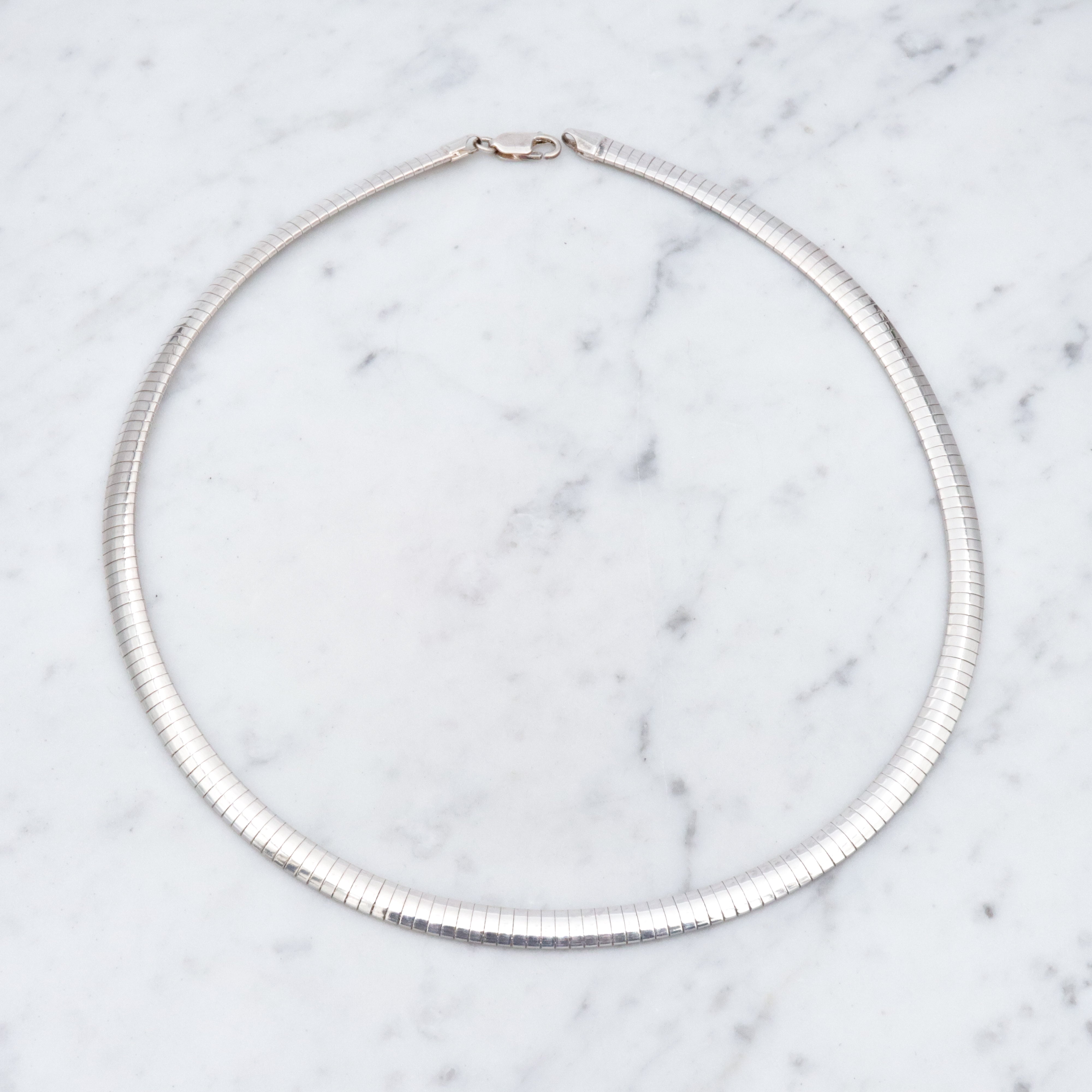 Vintage Milor Italian sterling 6mm omega chain, 18"